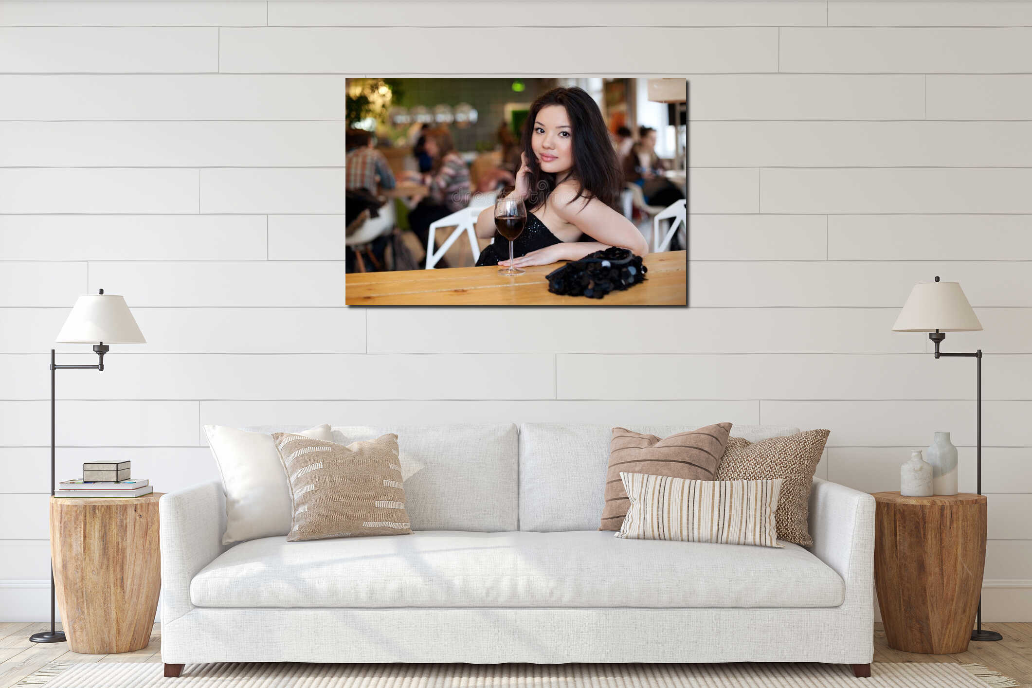 Canvas hanging interior mockup