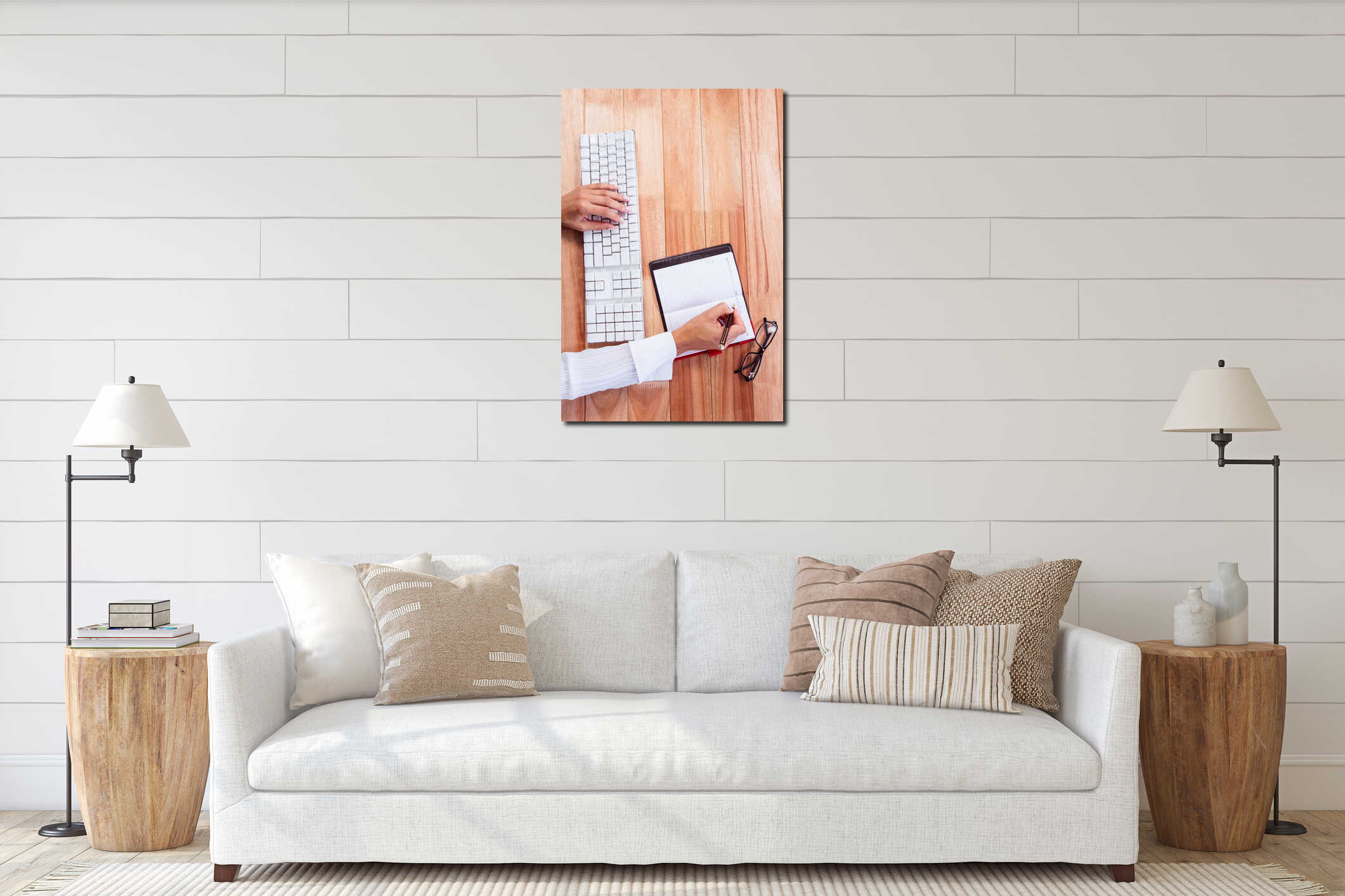 Canvas hanging interior mockup