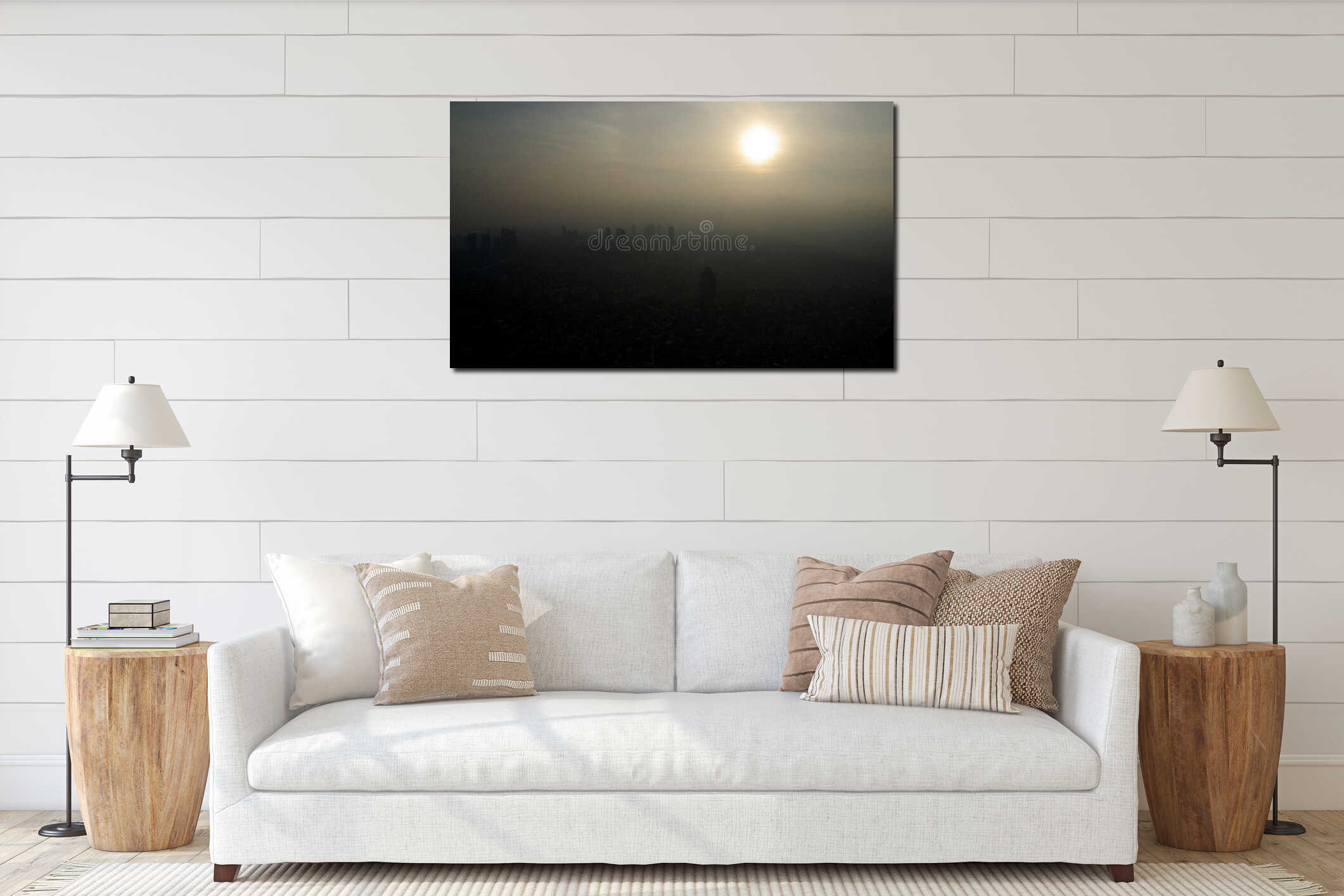 Canvas hanging interior mockup