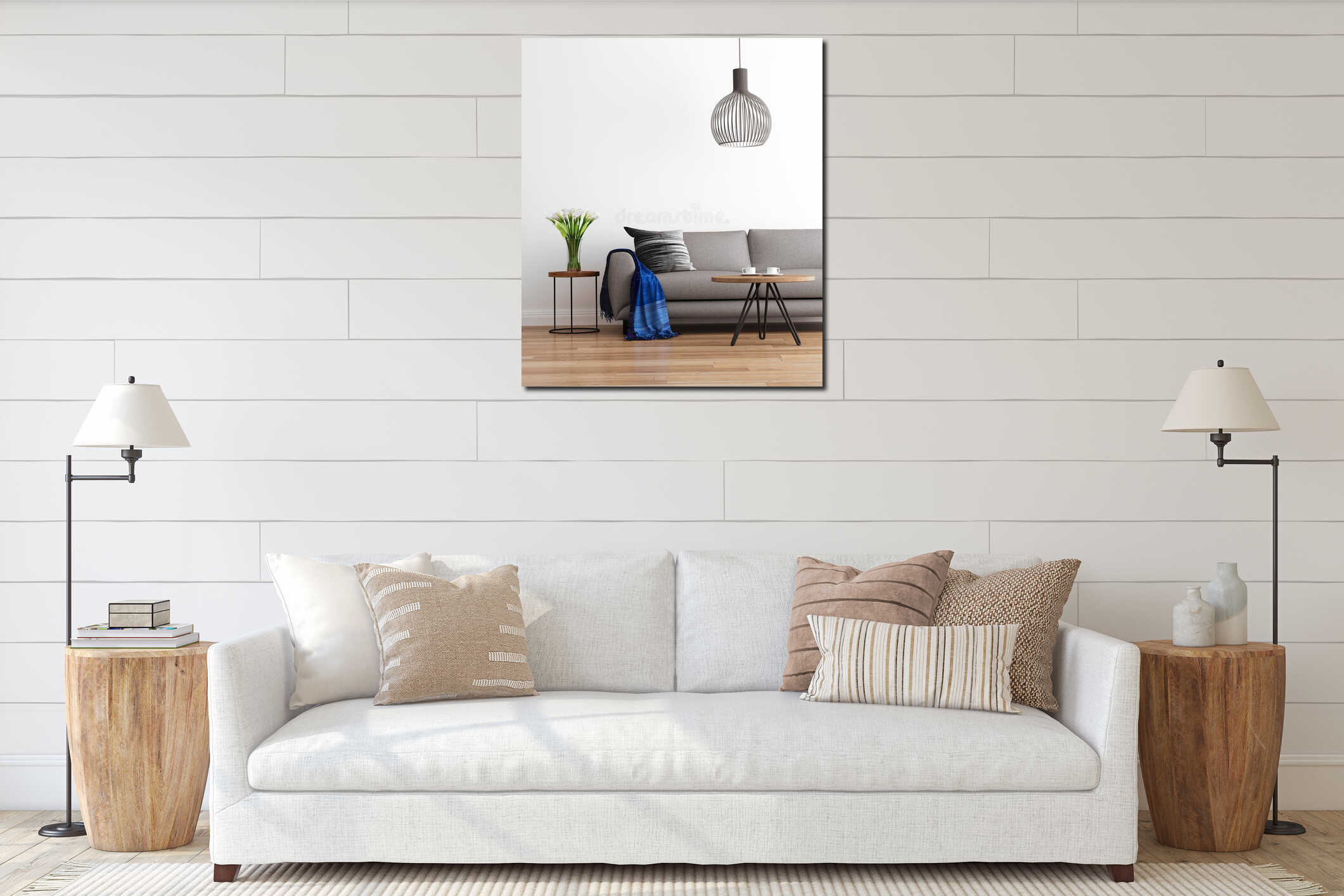 Canvas hanging interior mockup