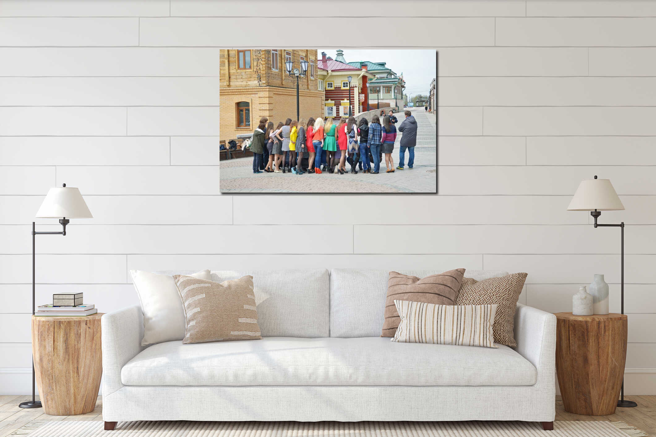 Canvas hanging interior mockup