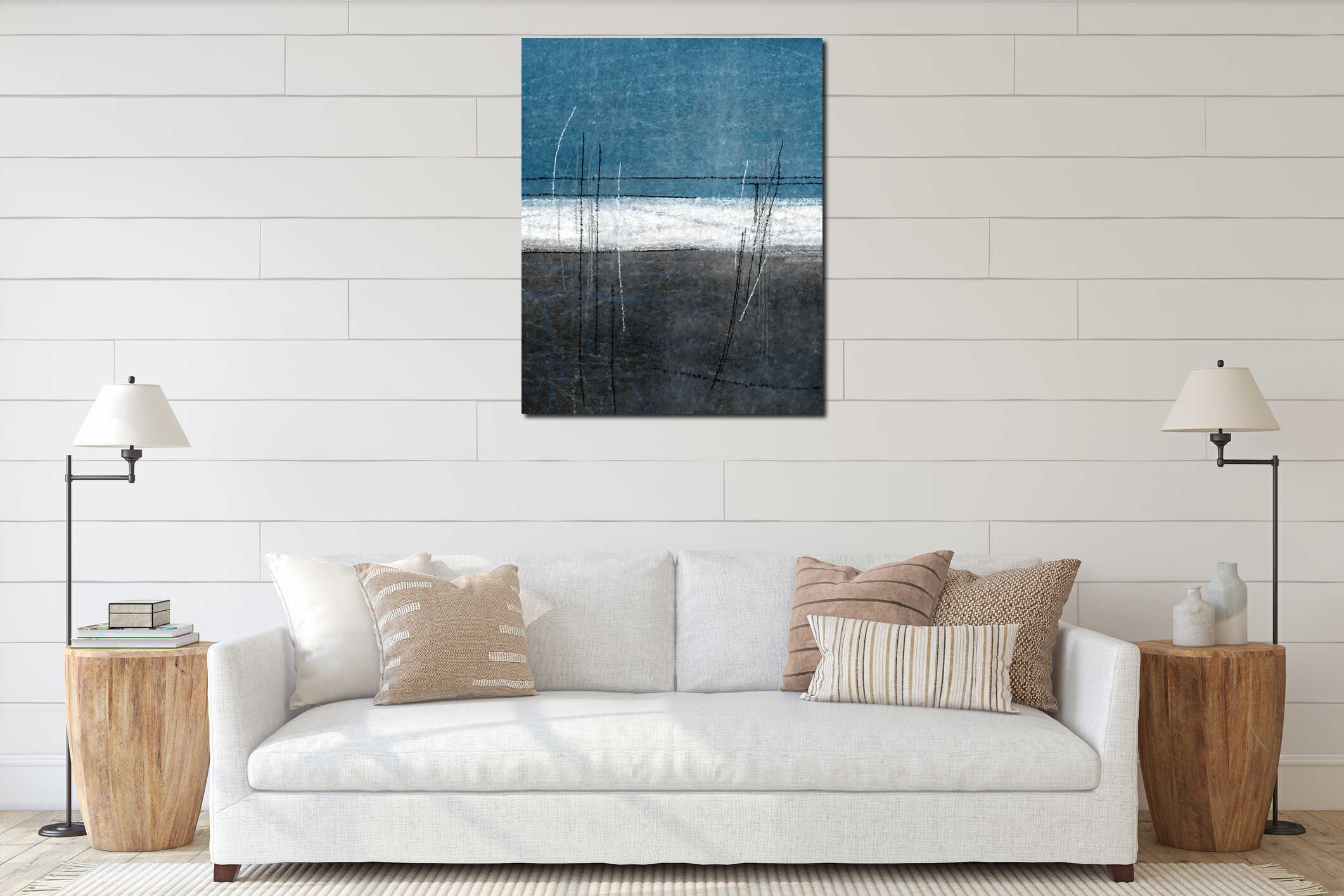 Canvas hanging interior mockup