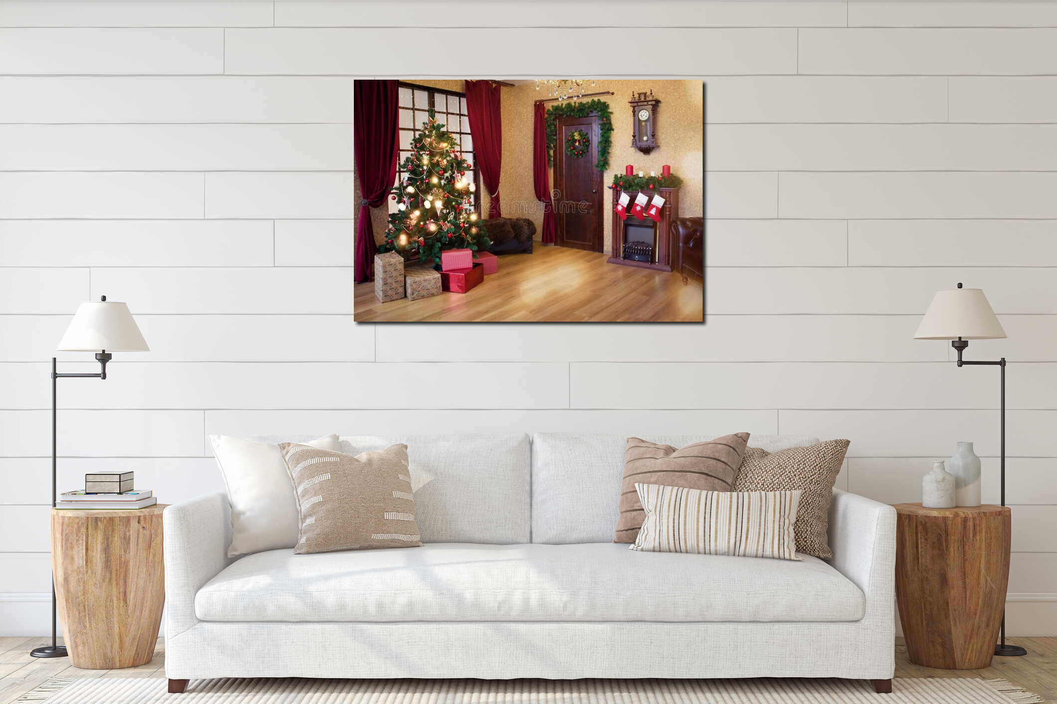Canvas hanging interior mockup