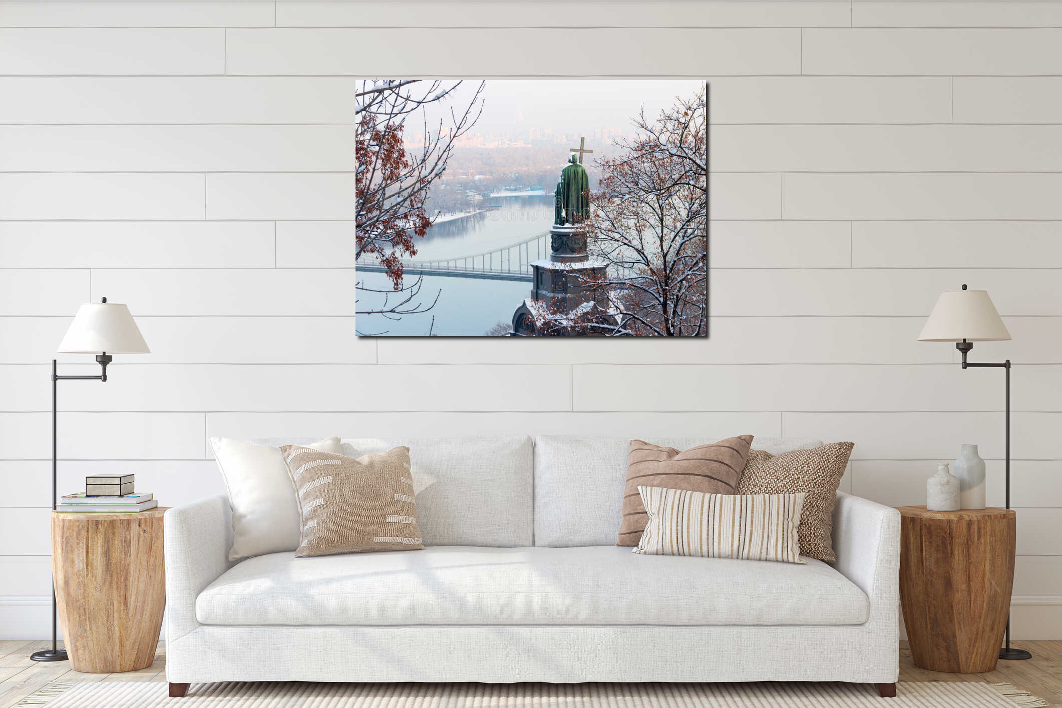 Canvas hanging interior mockup