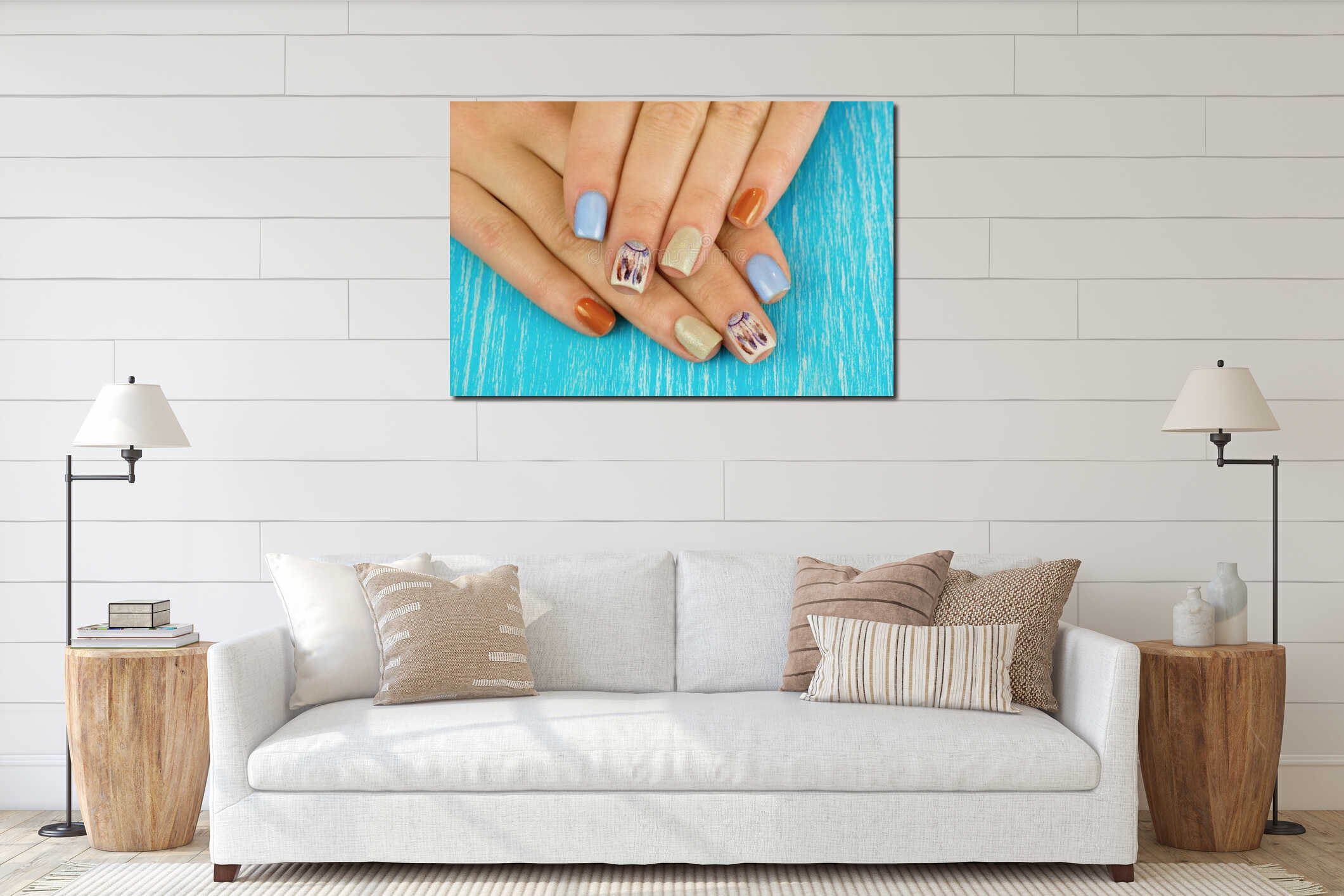 Canvas hanging interior mockup