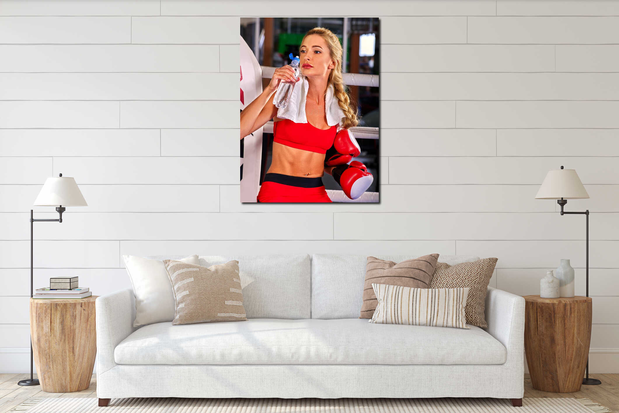 Canvas hanging interior mockup