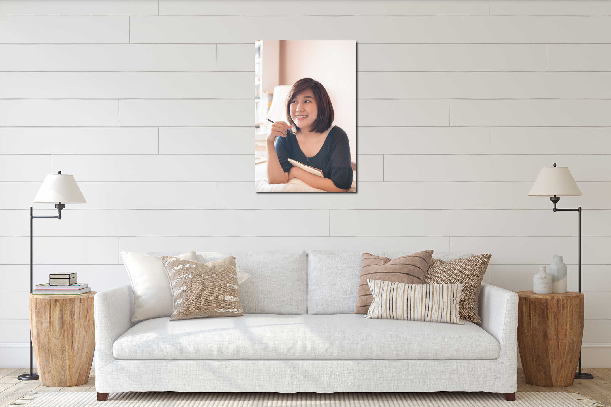 Canvas hanging interior mockup