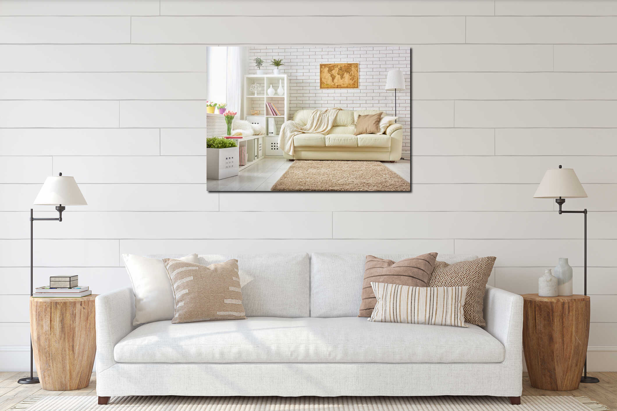 Canvas hanging interior mockup