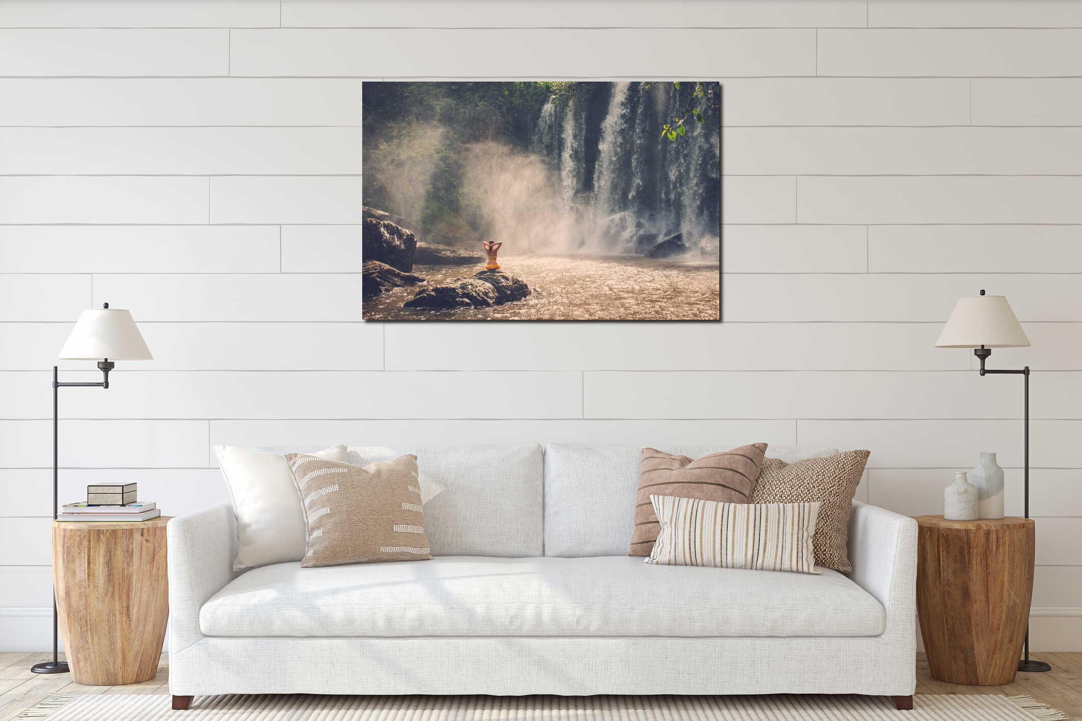 Canvas hanging interior mockup