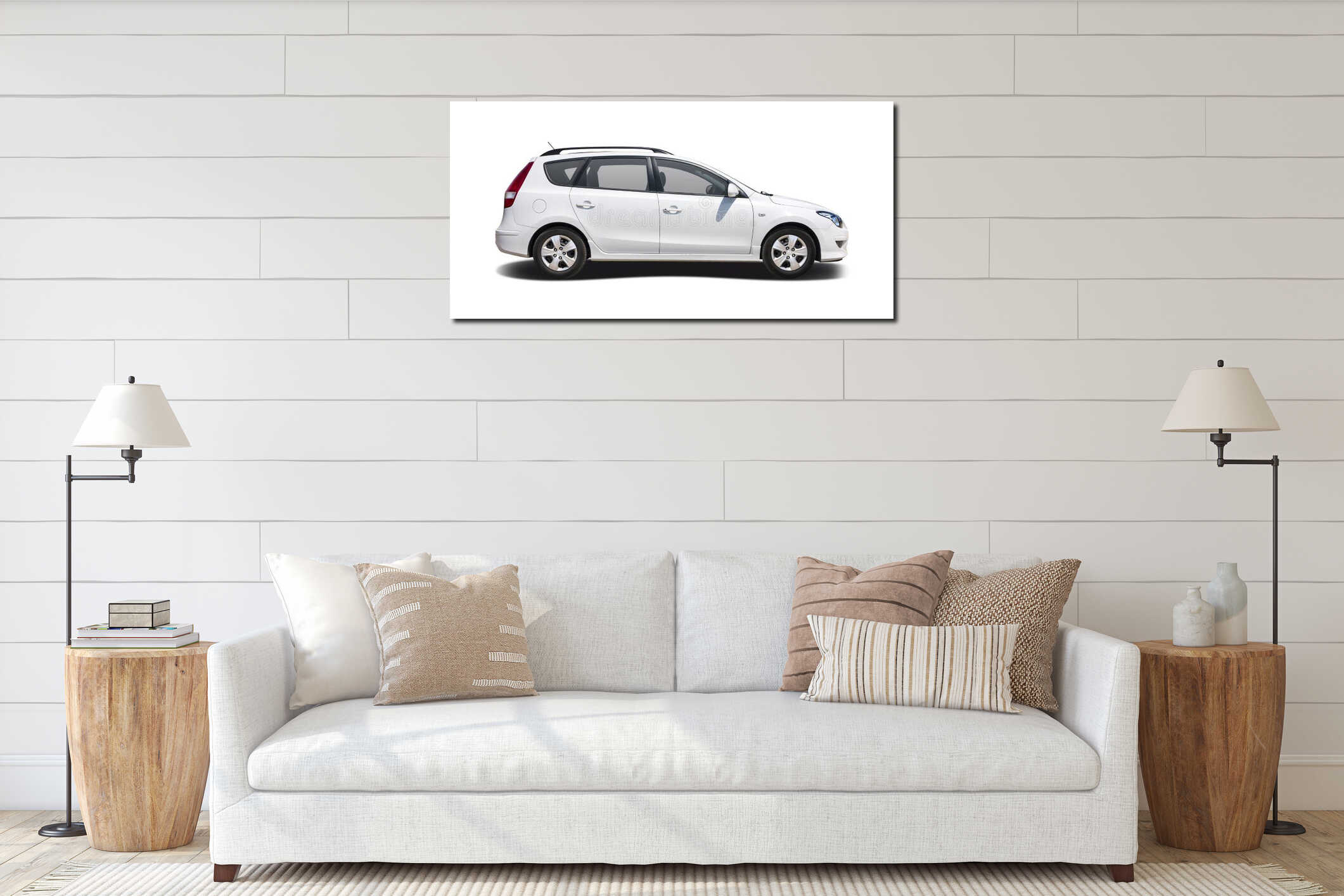 Canvas hanging interior mockup