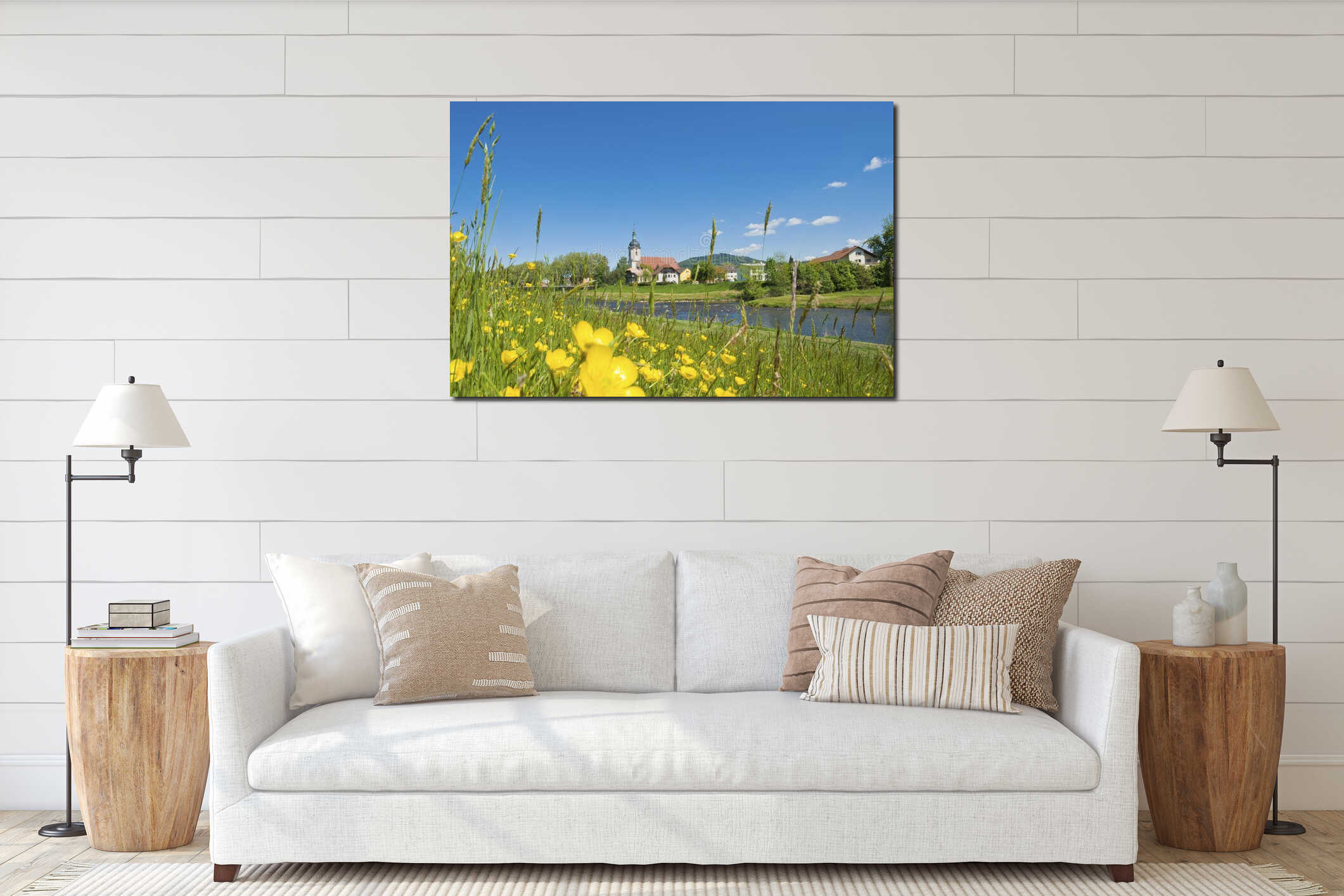 Canvas hanging interior mockup