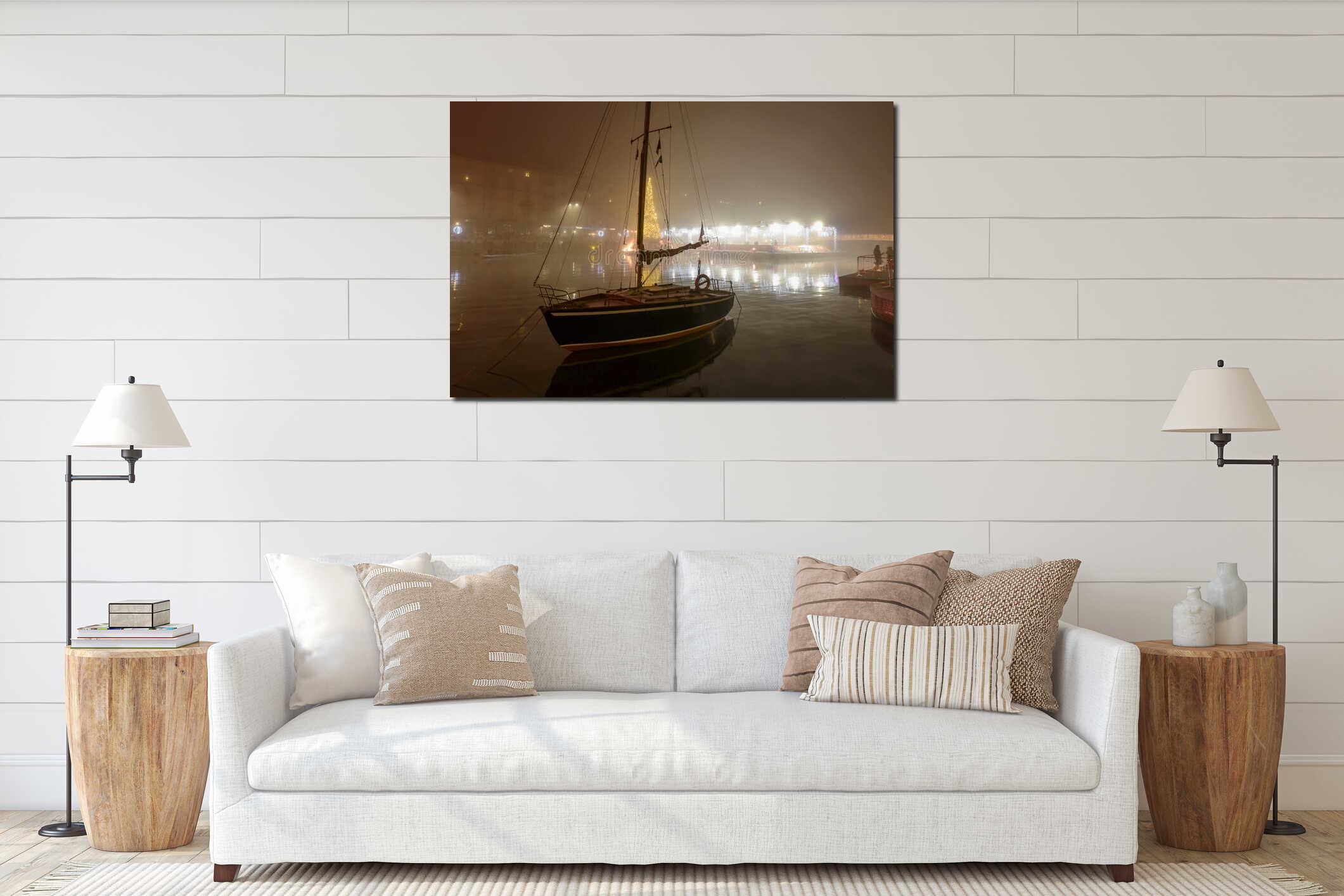 Canvas hanging interior mockup