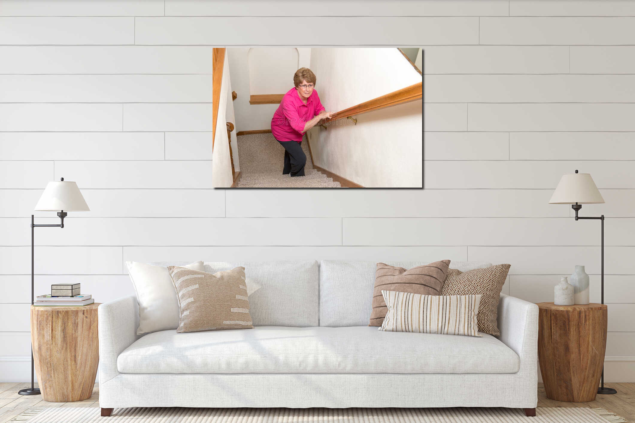 Canvas hanging interior mockup