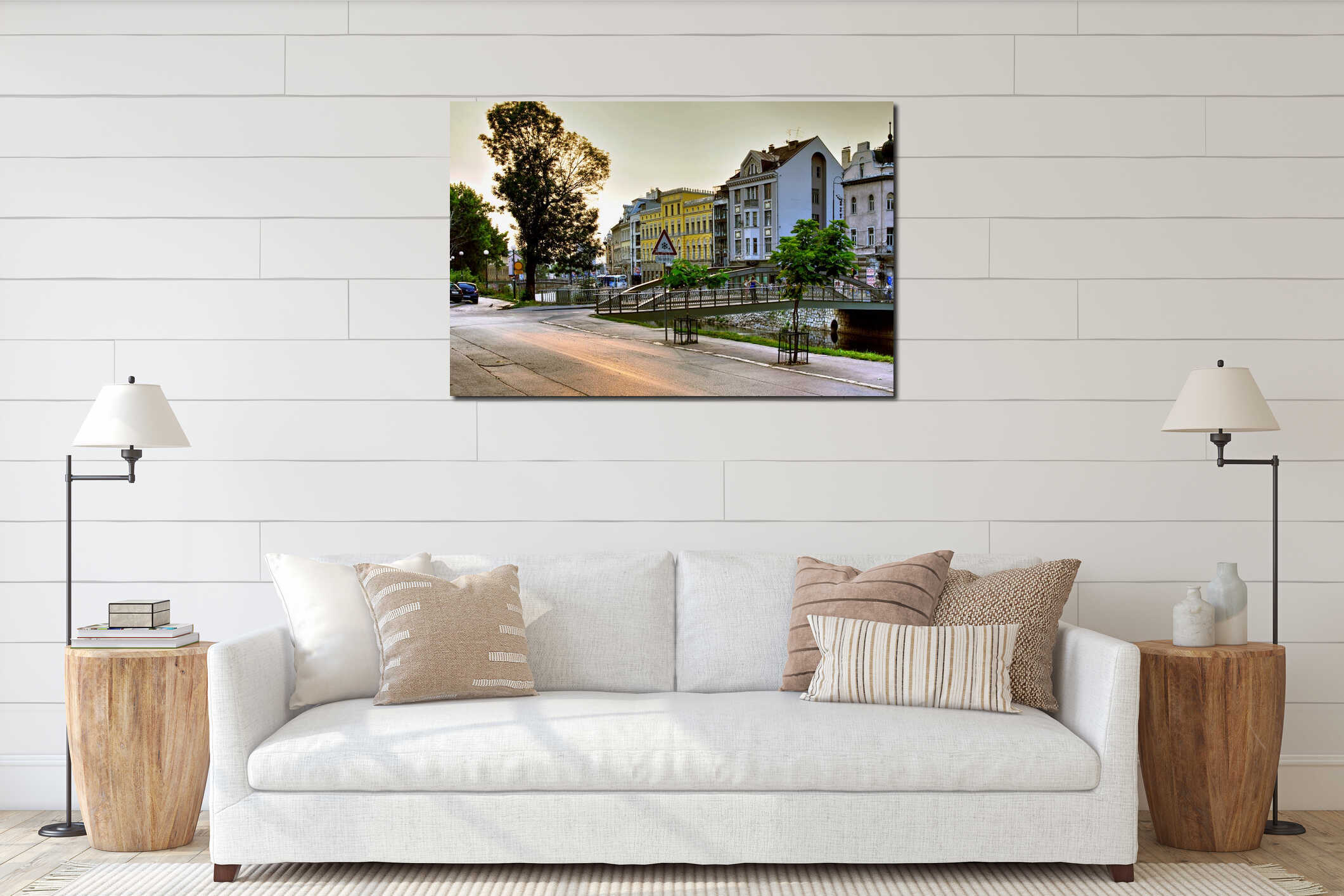 Canvas hanging interior mockup
