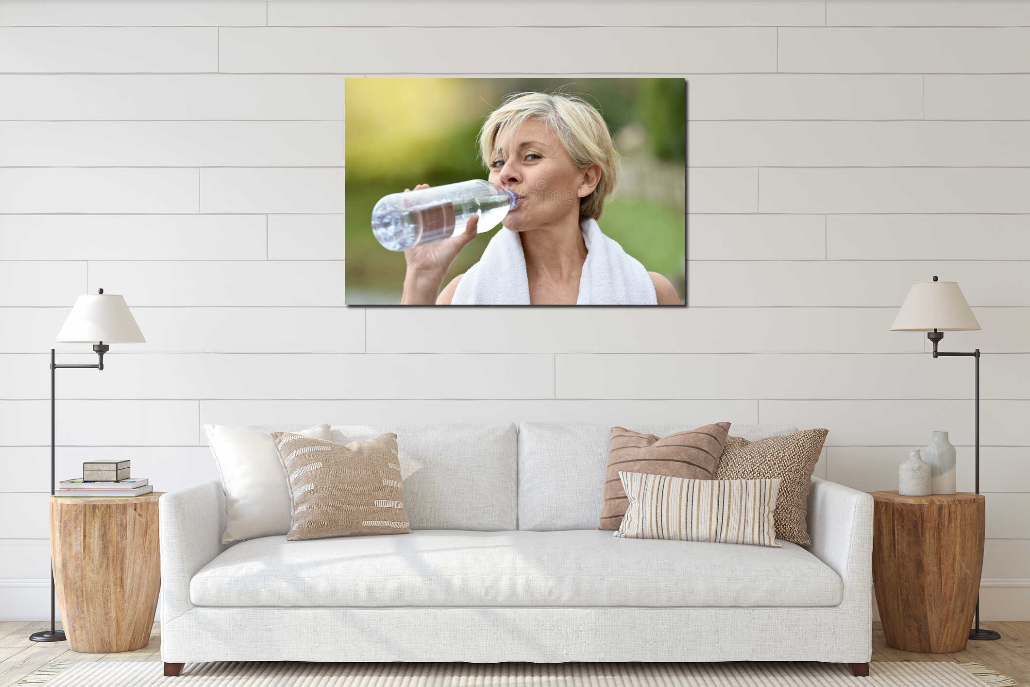 Canvas hanging interior mockup