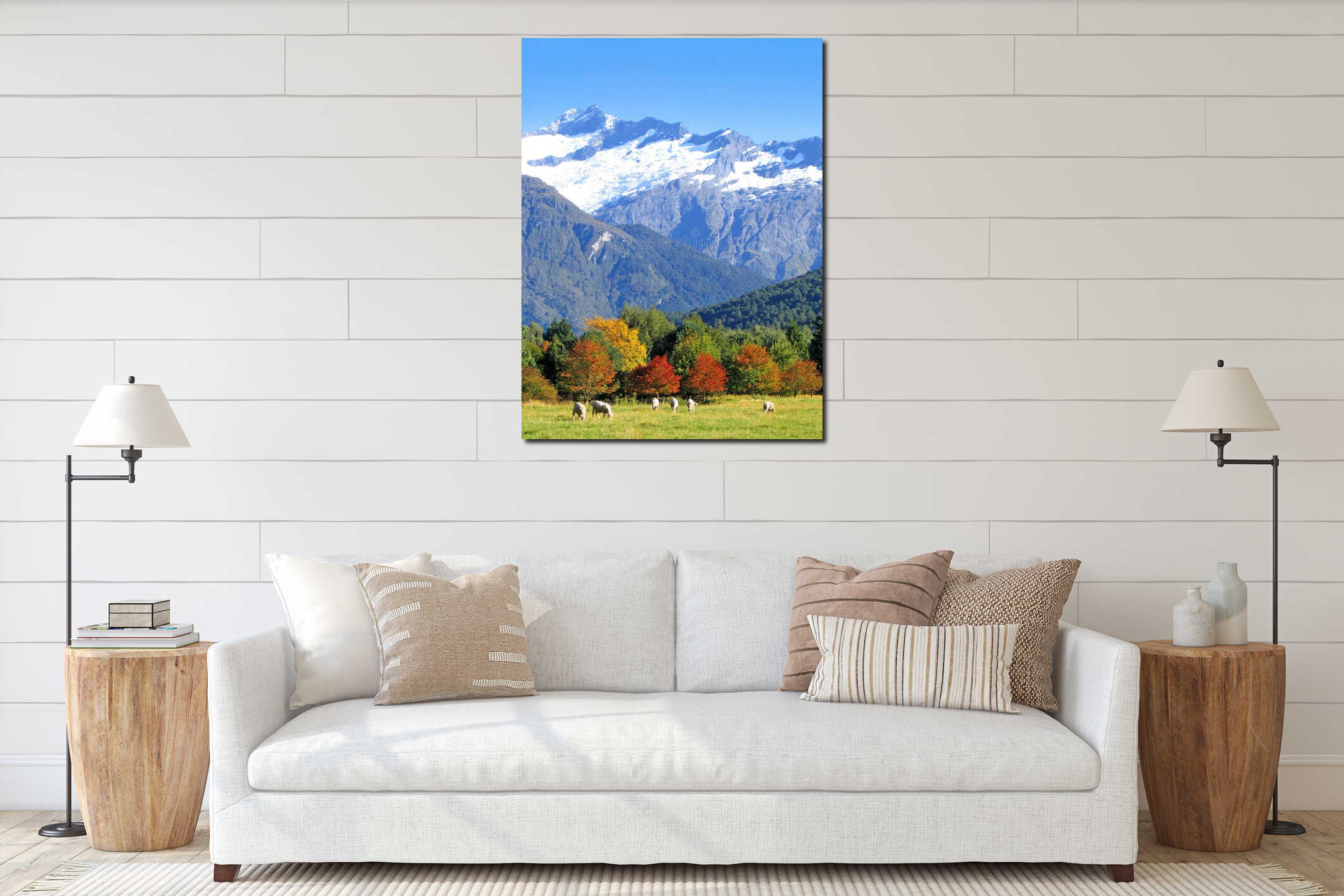 Canvas hanging interior mockup