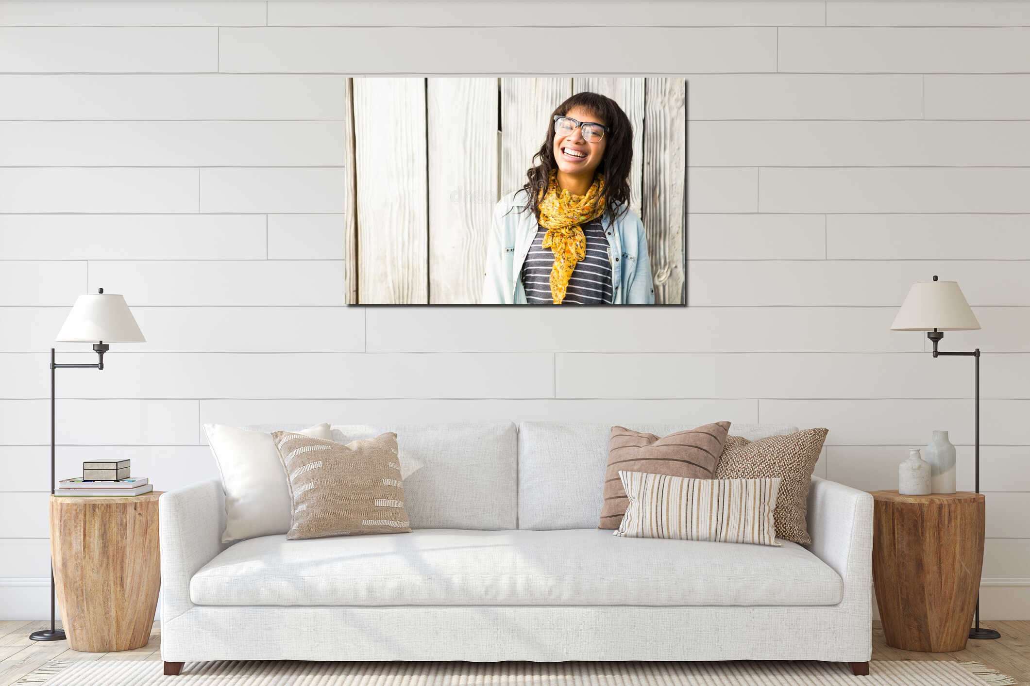 Canvas hanging interior mockup