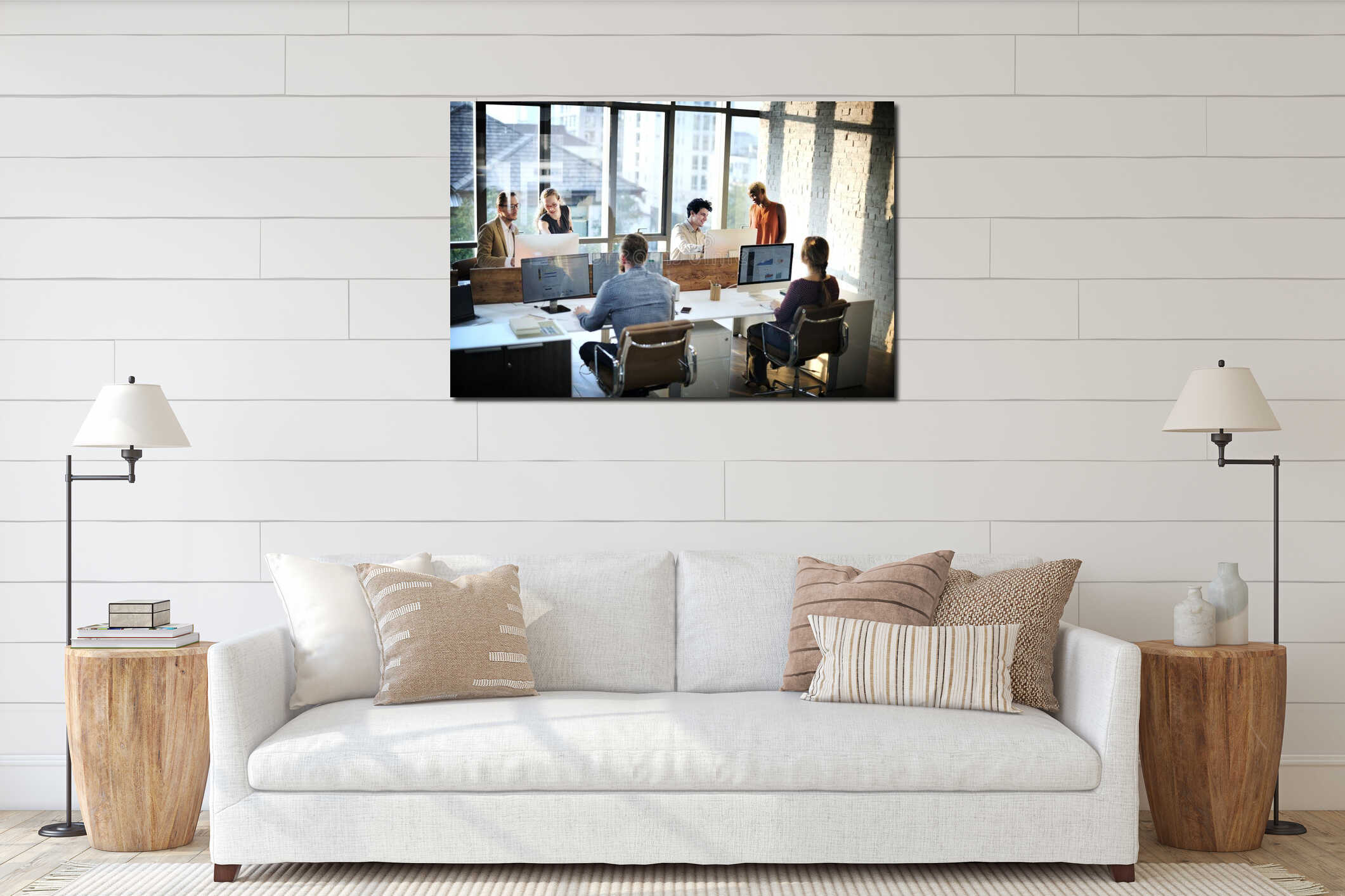 Canvas hanging interior mockup