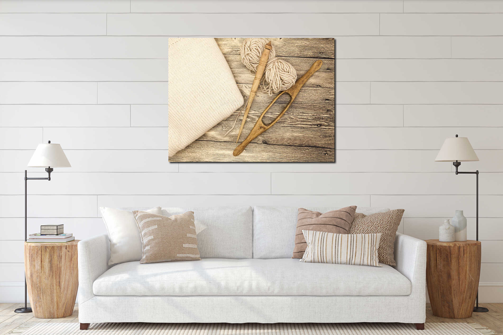 Canvas hanging interior mockup