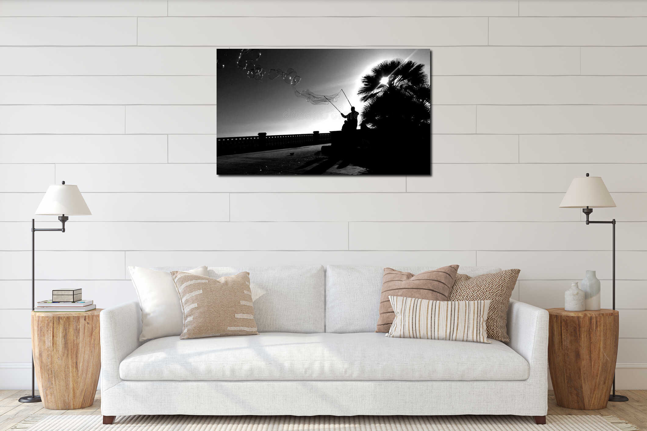 Canvas hanging interior mockup