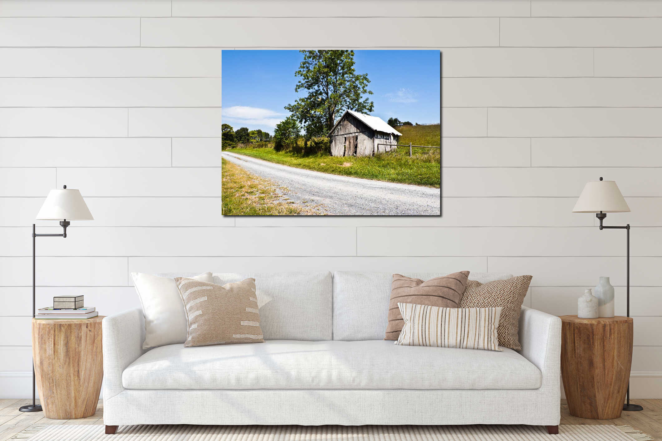 Canvas hanging interior mockup