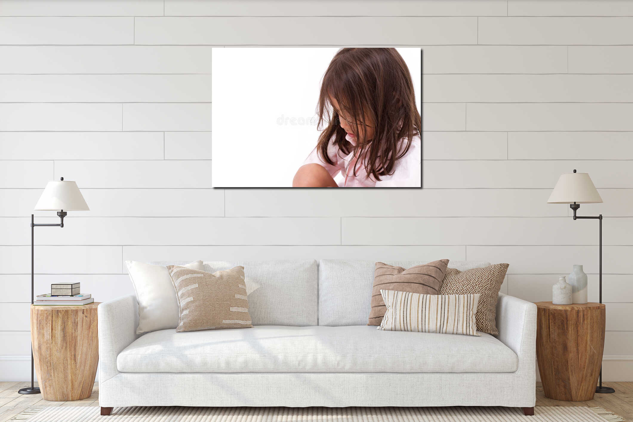 Canvas hanging interior mockup