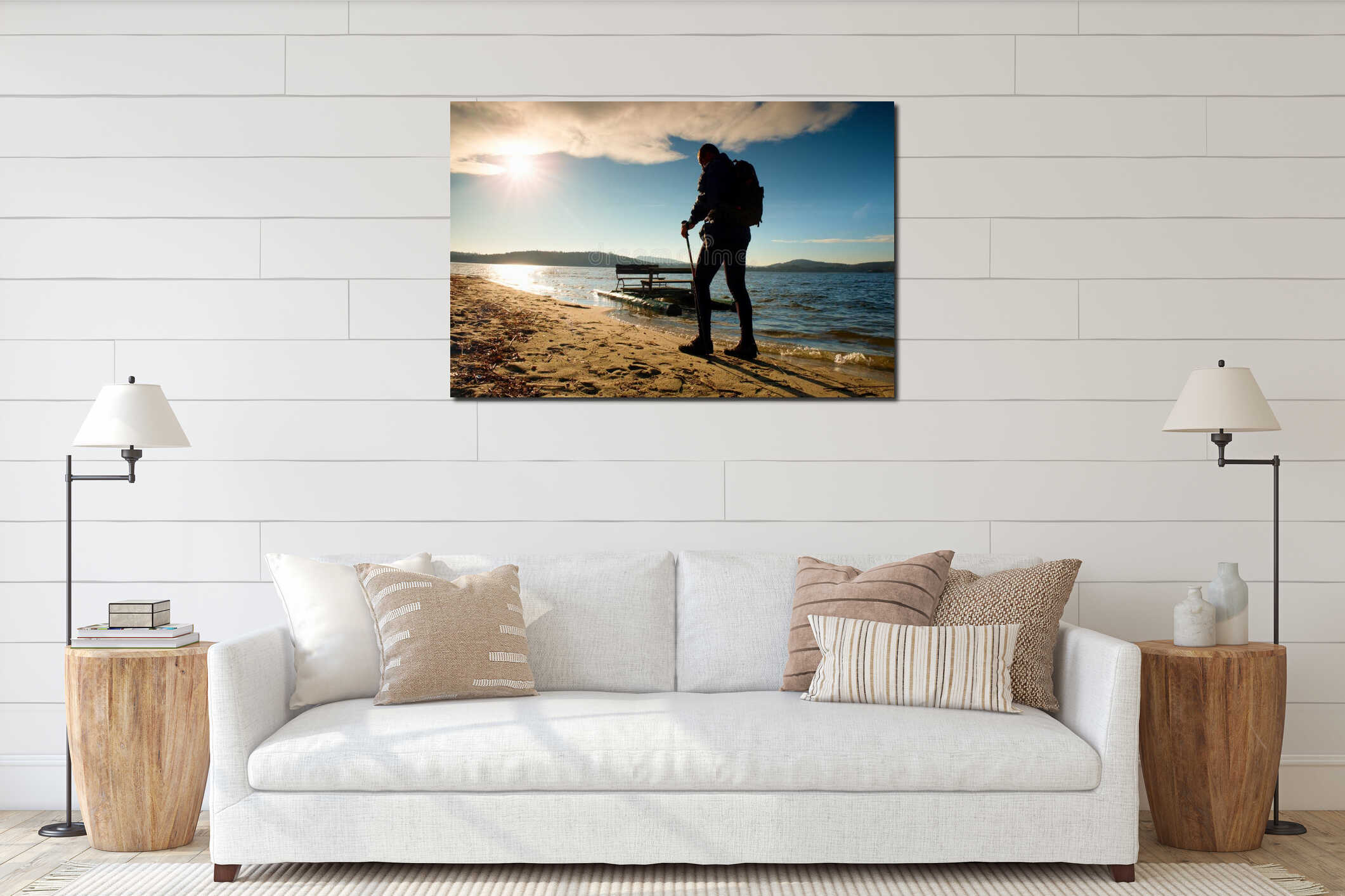 Canvas hanging interior mockup