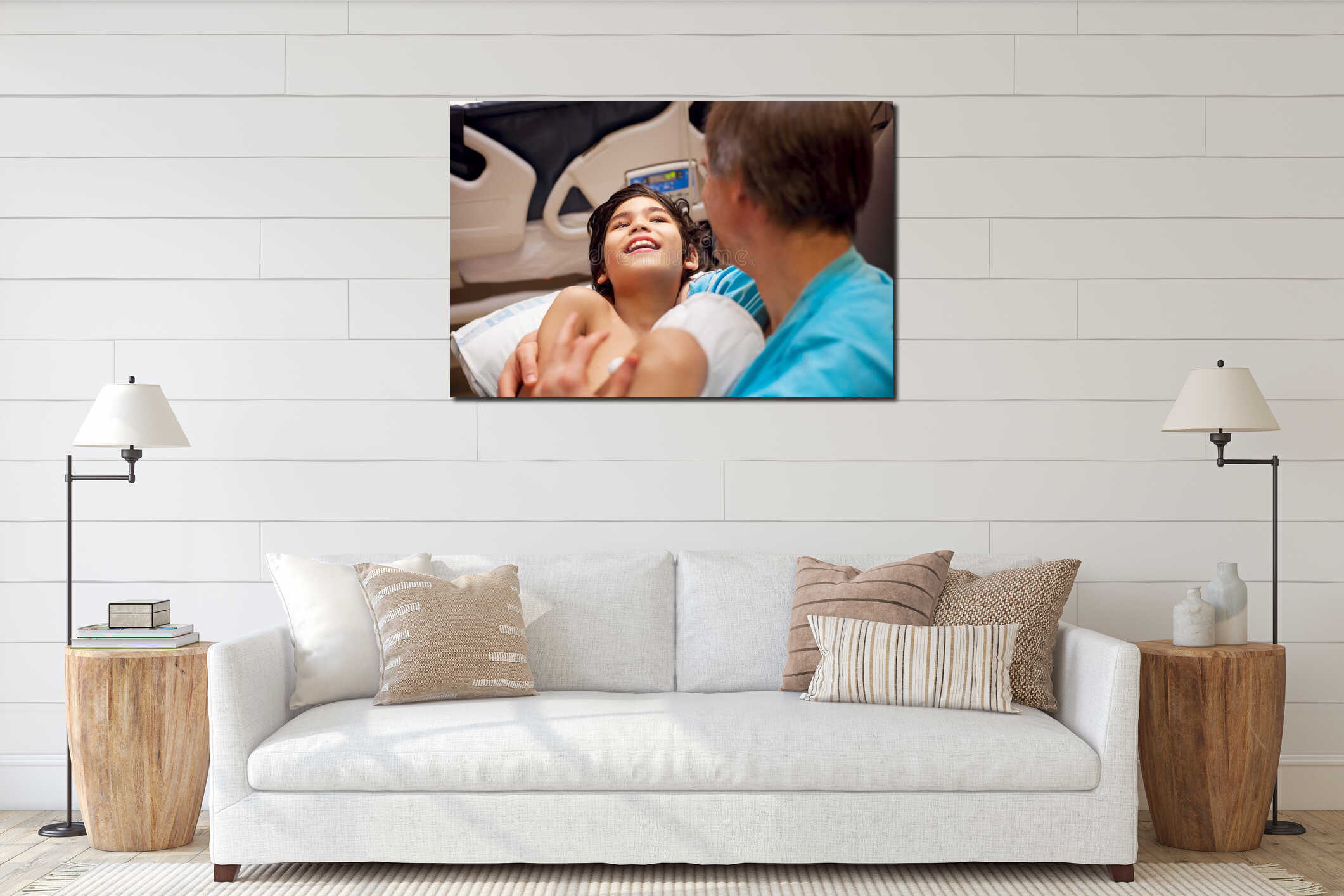 Canvas hanging interior mockup