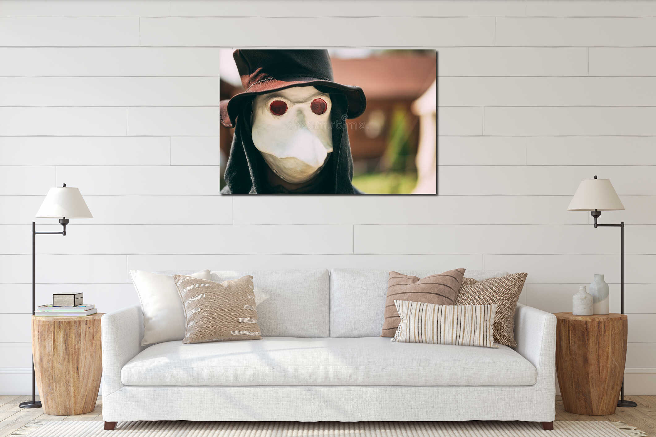 Canvas hanging interior mockup