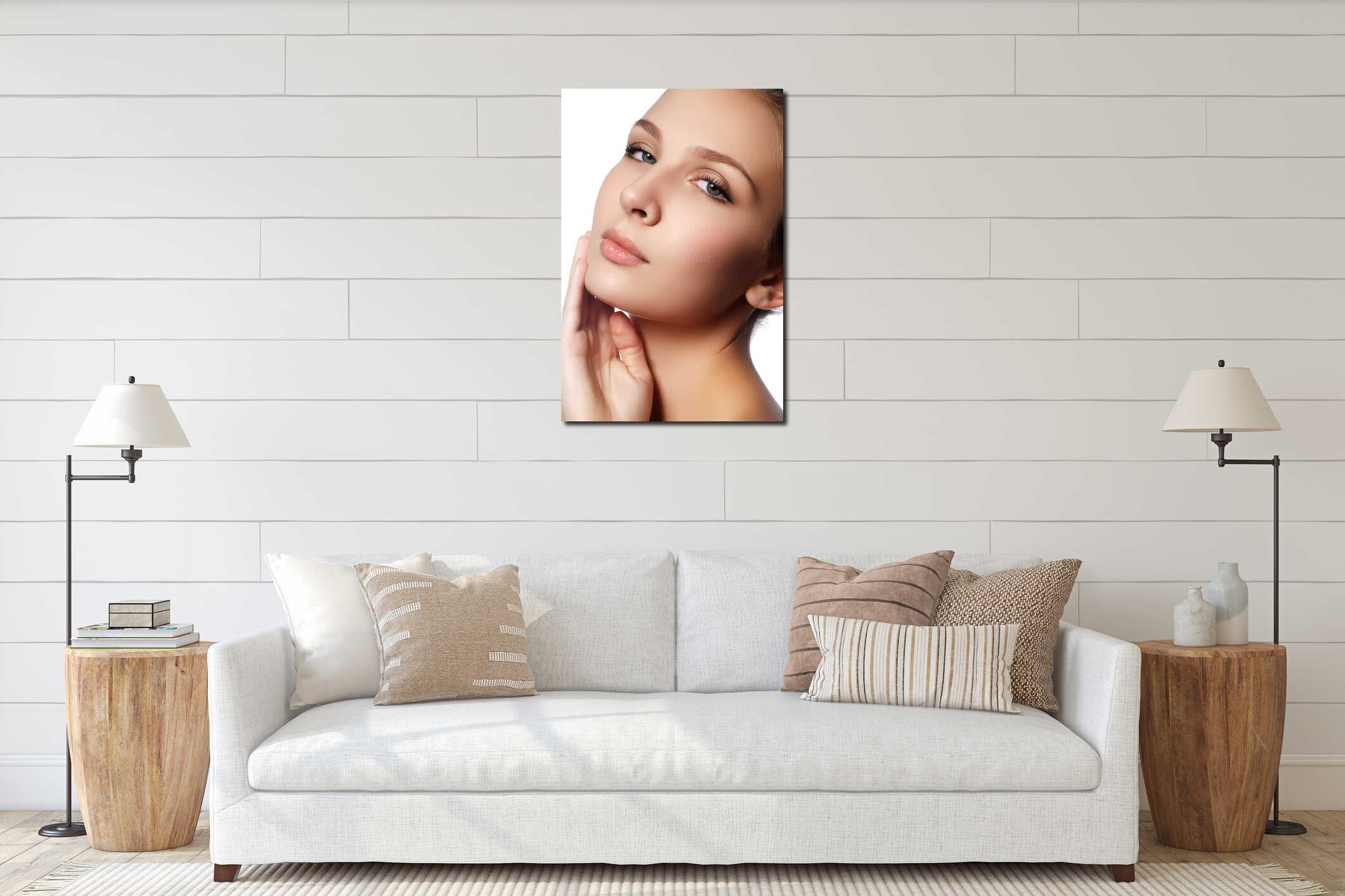 Canvas hanging interior mockup