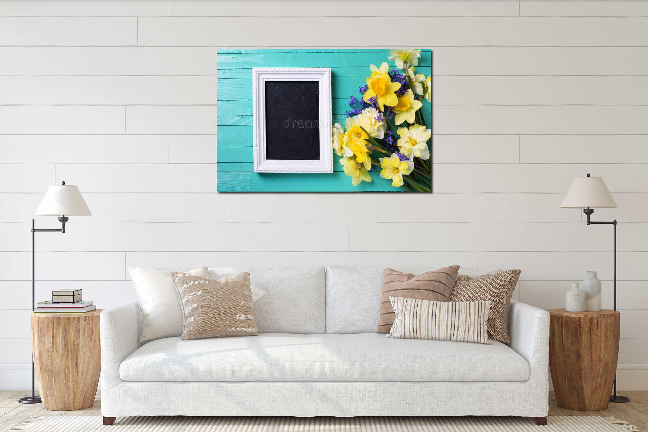Canvas hanging interior mockup