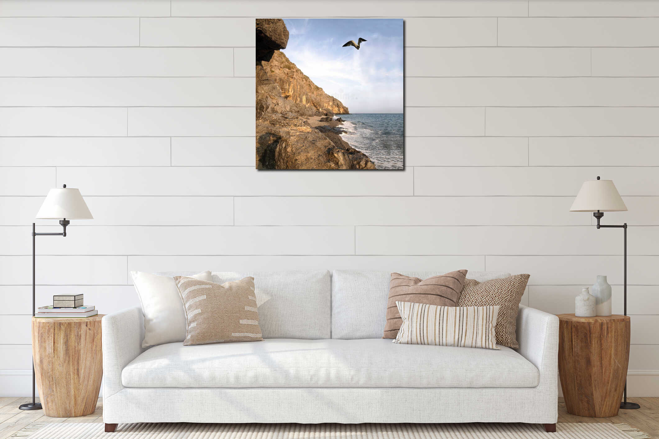Canvas hanging interior mockup