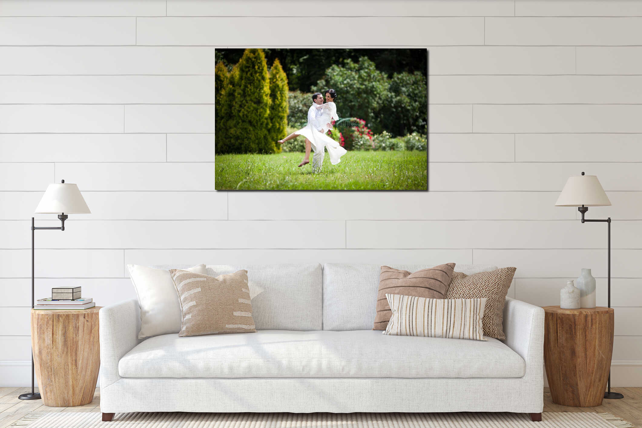 Canvas hanging interior mockup