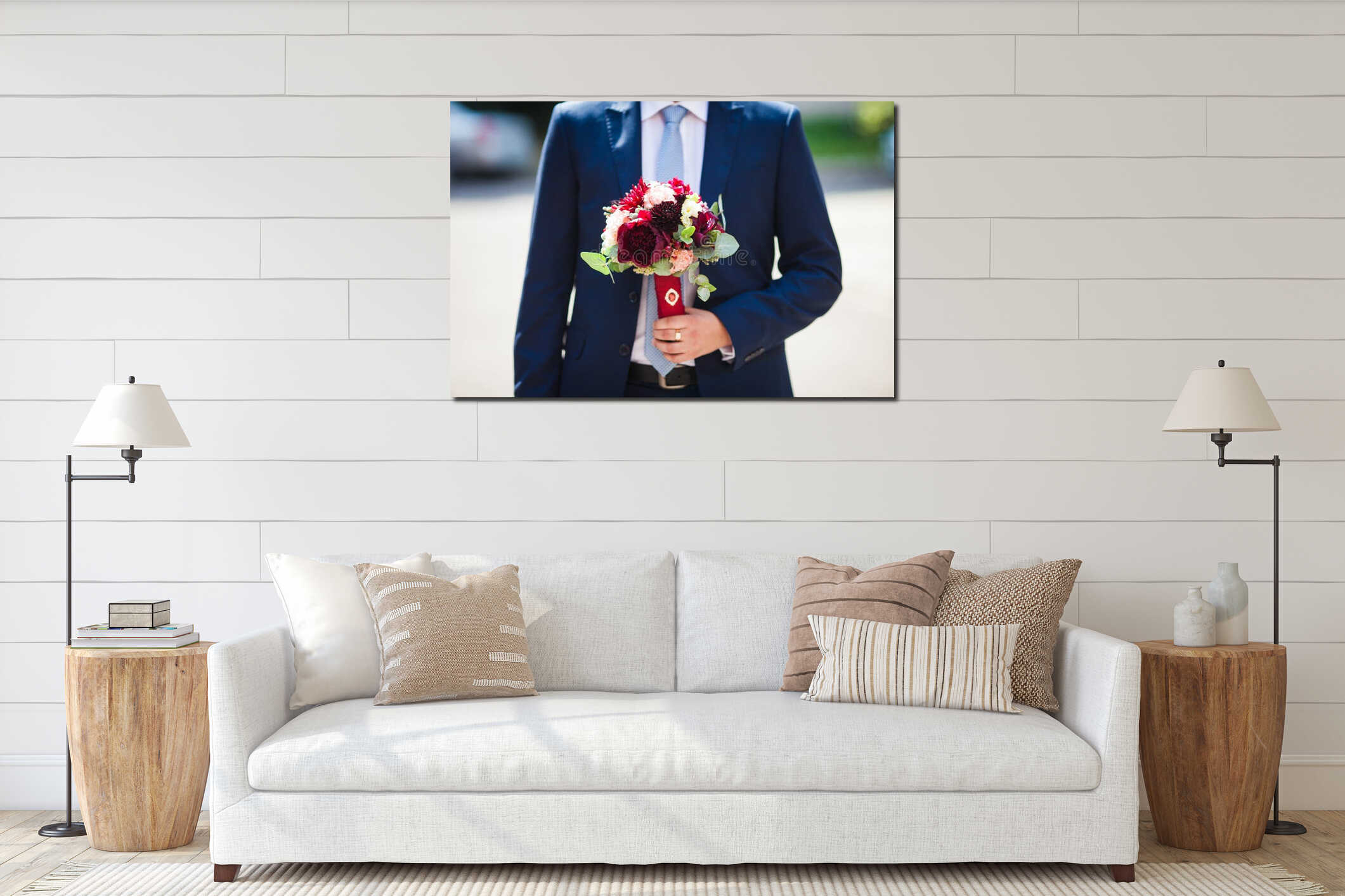 Canvas hanging interior mockup