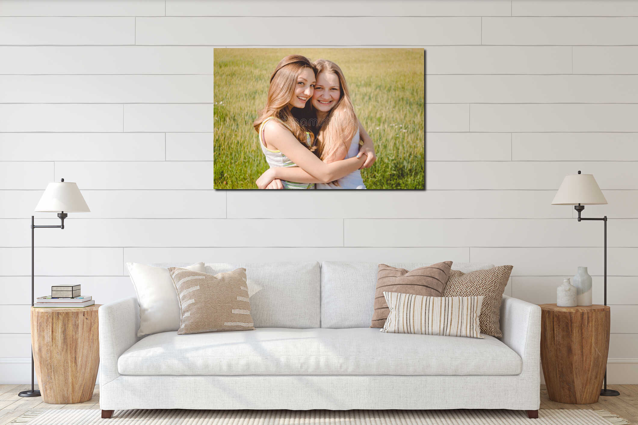 Canvas hanging interior mockup