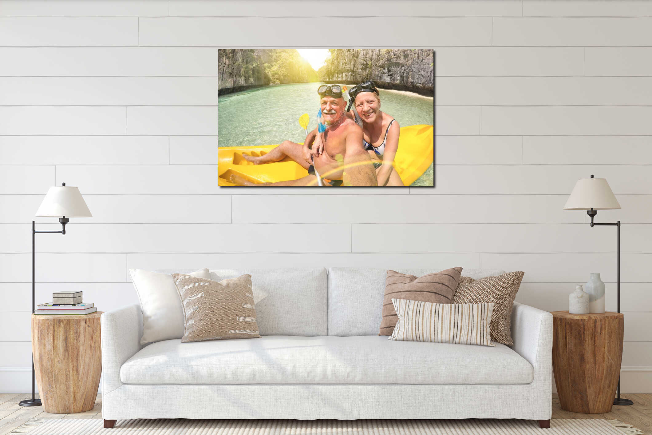 Canvas hanging interior mockup