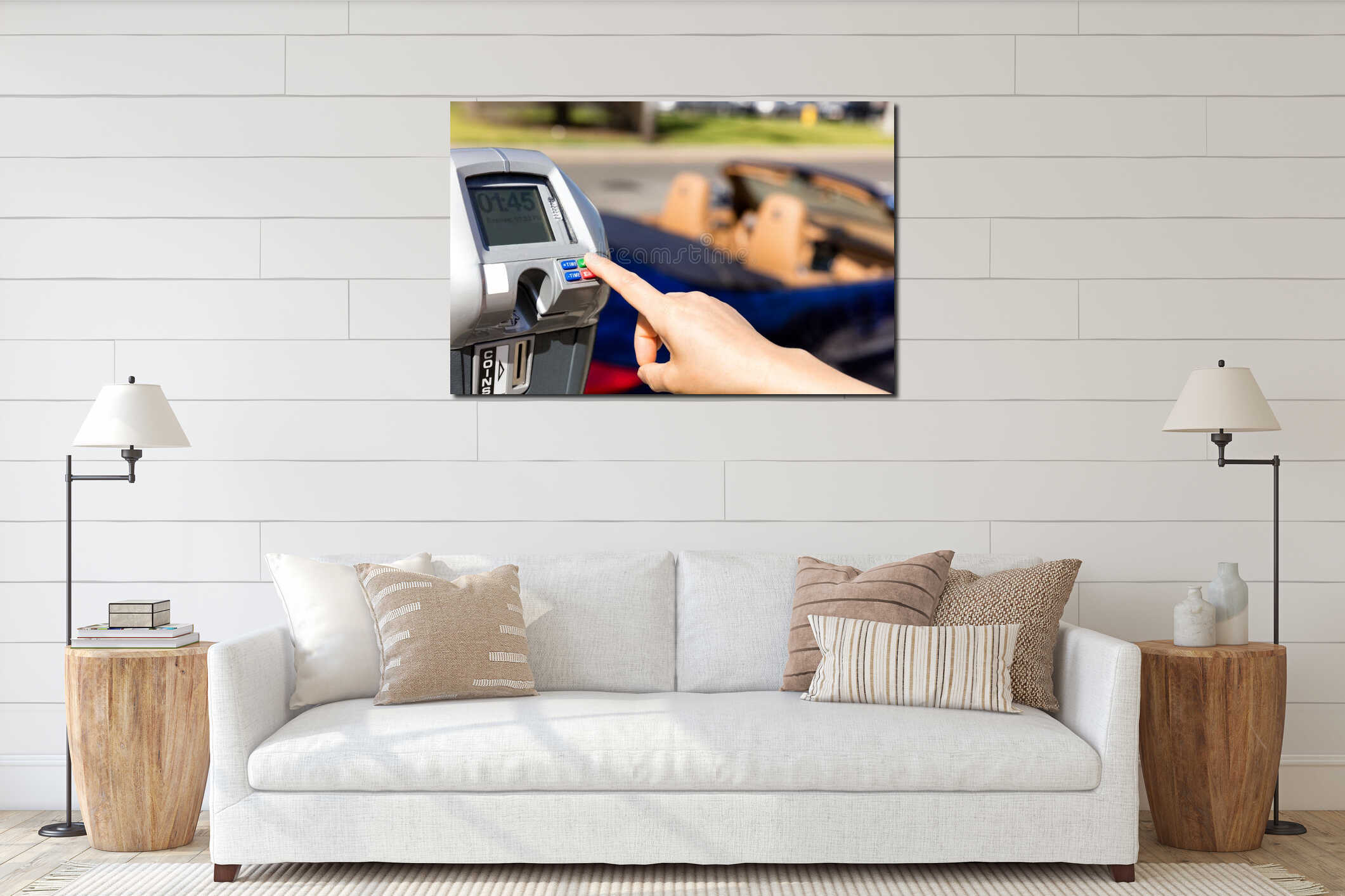 Canvas hanging interior mockup
