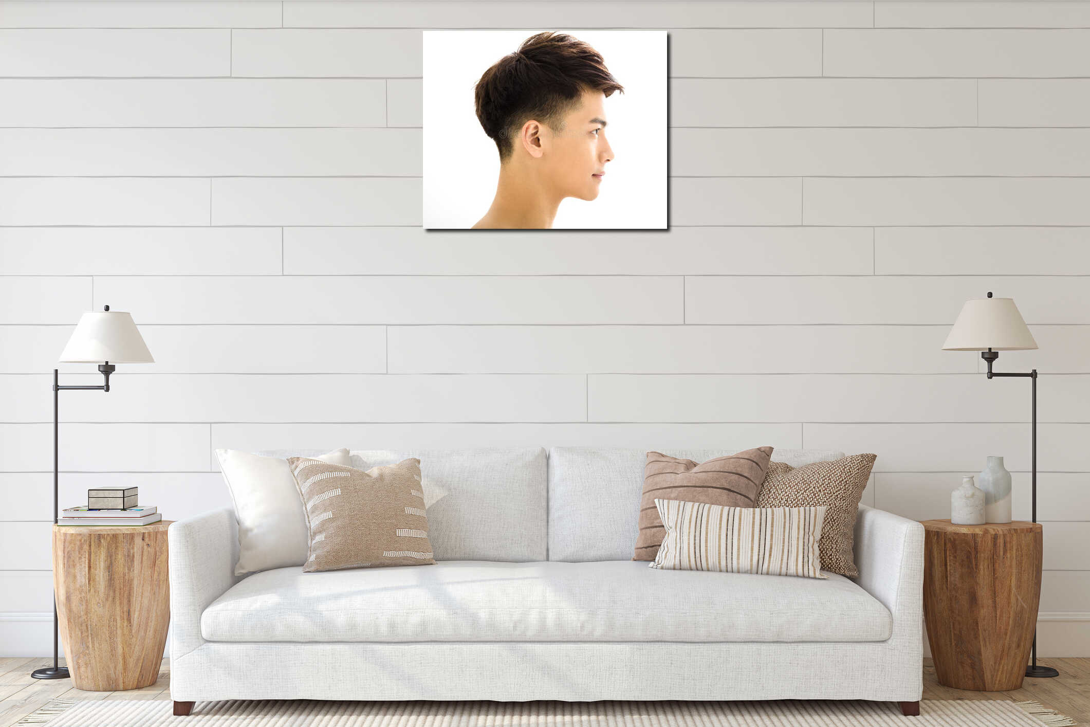 Canvas hanging interior mockup