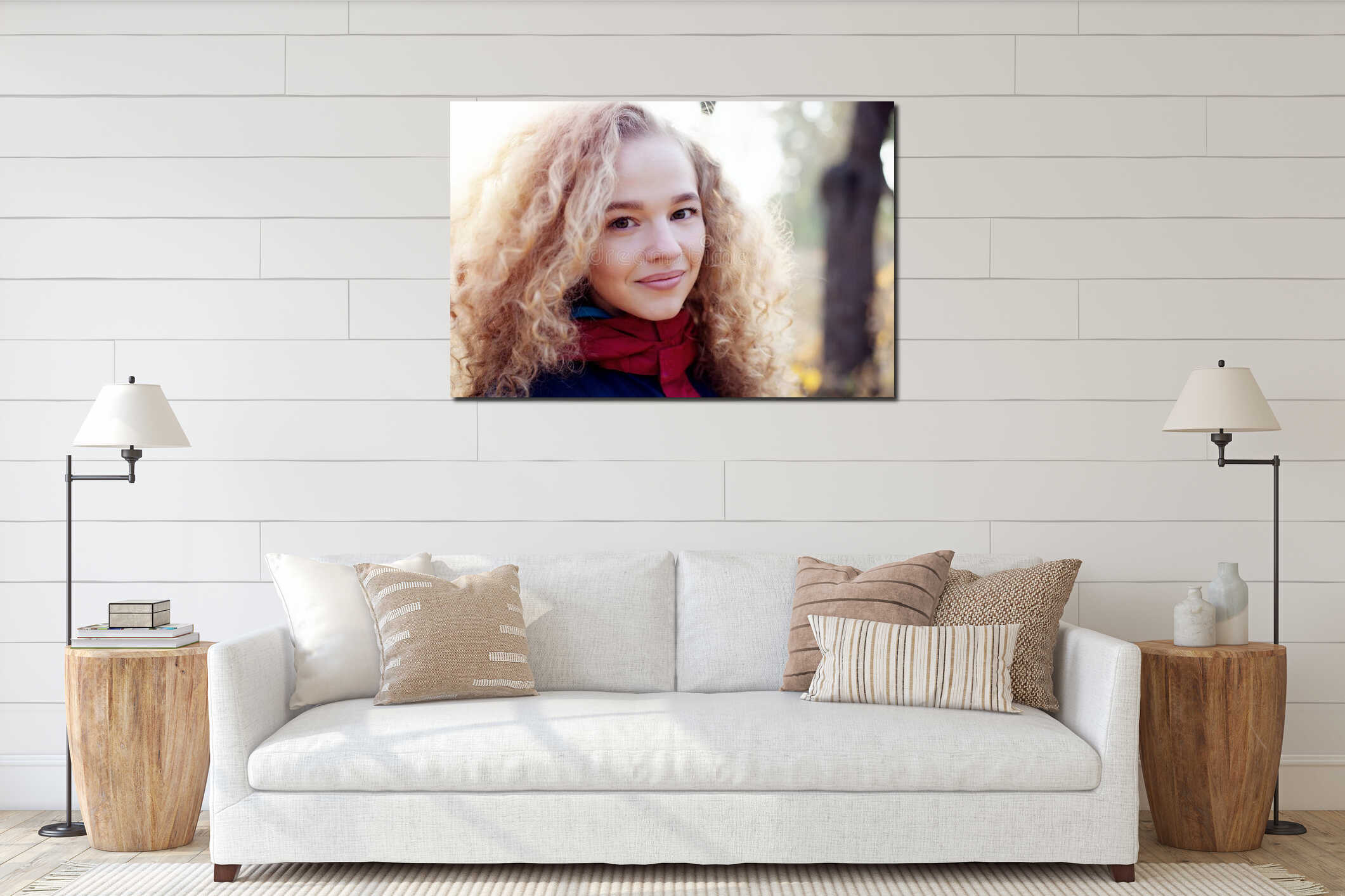 Canvas hanging interior mockup