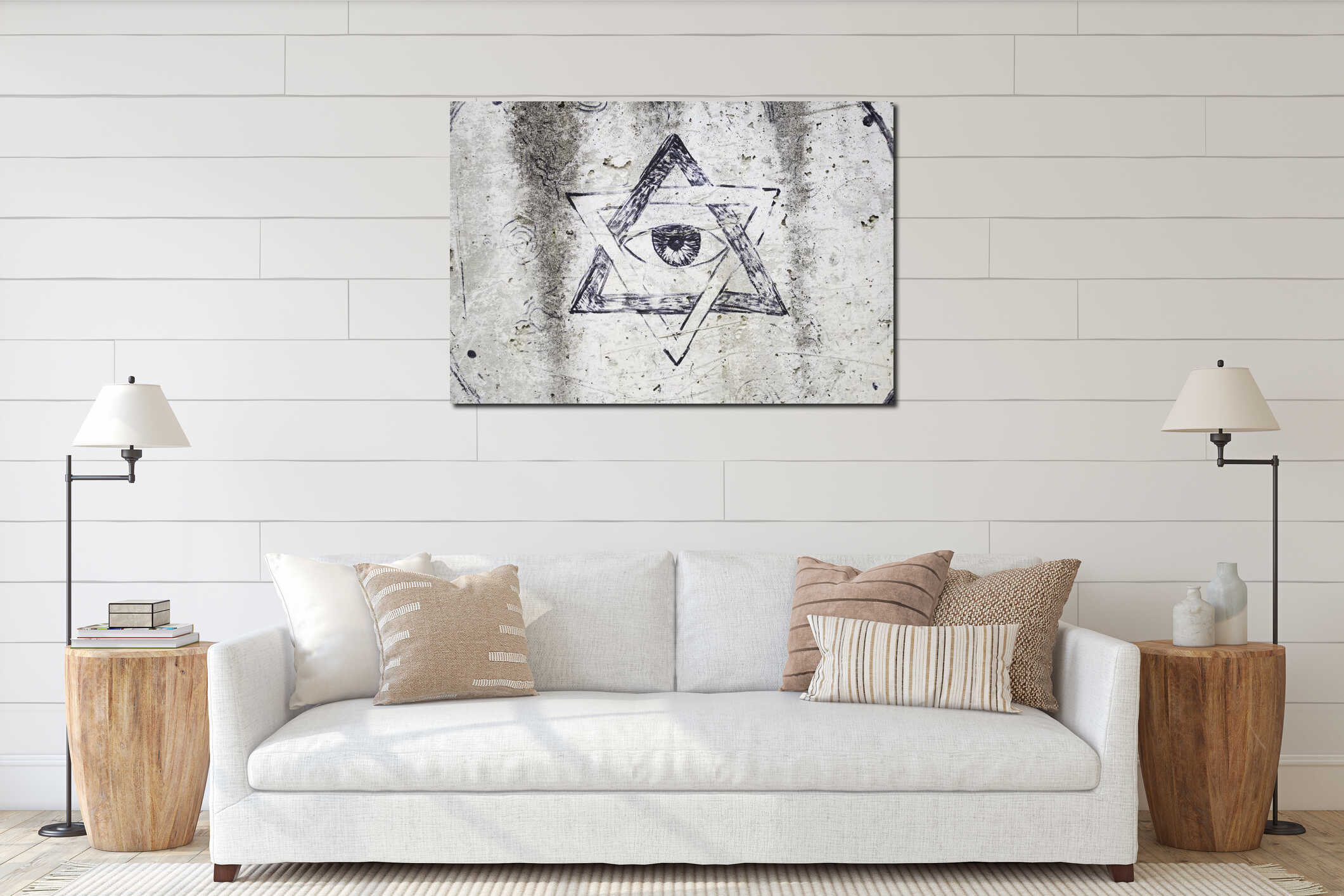 Canvas hanging interior mockup