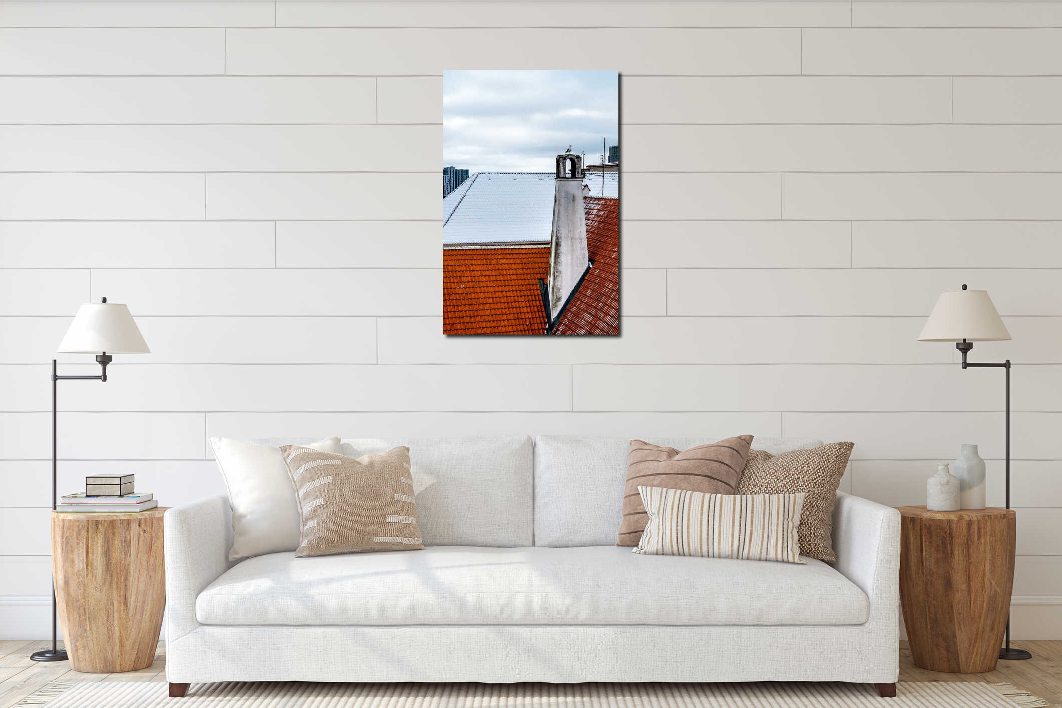 Canvas hanging interior mockup