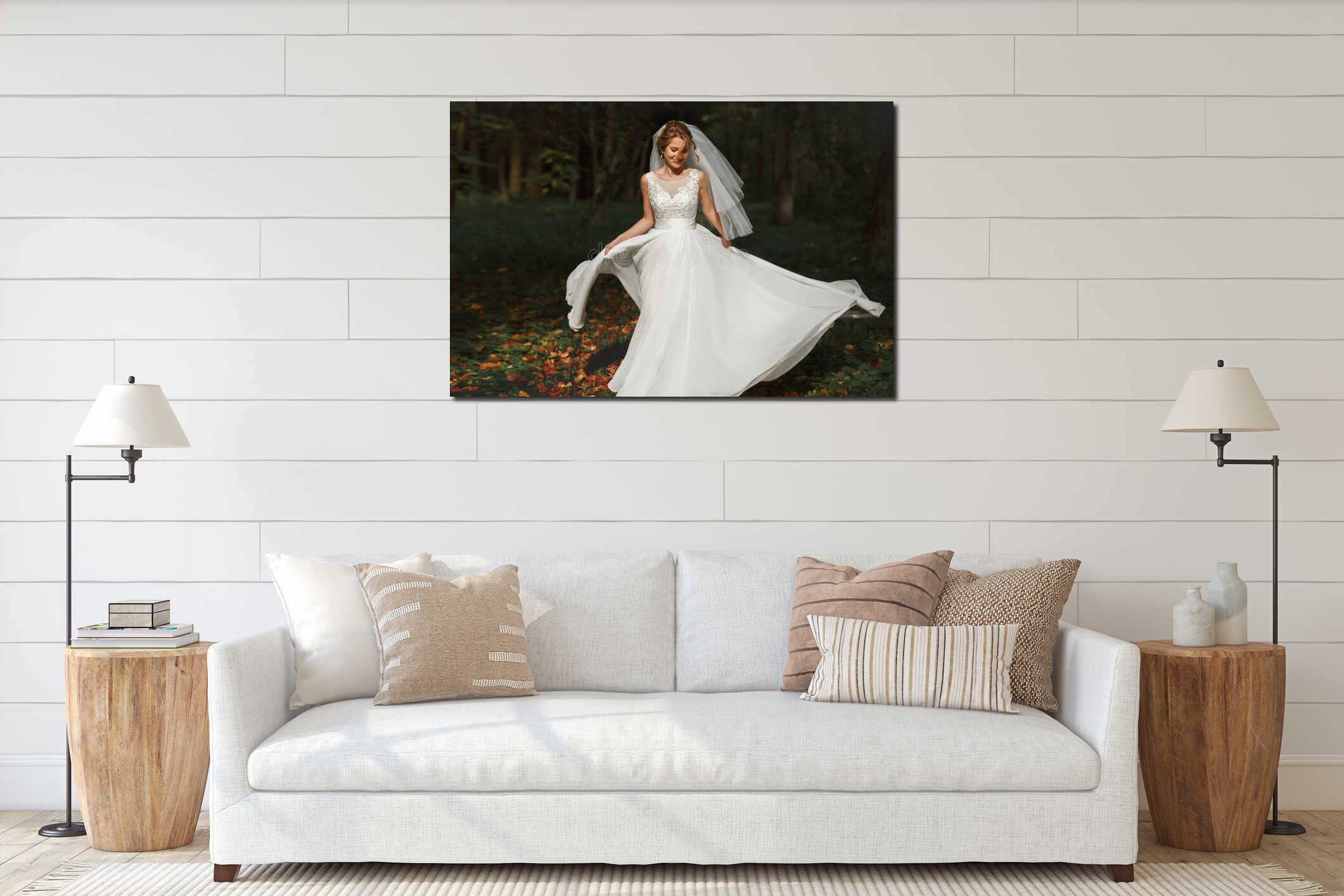 Canvas hanging interior mockup
