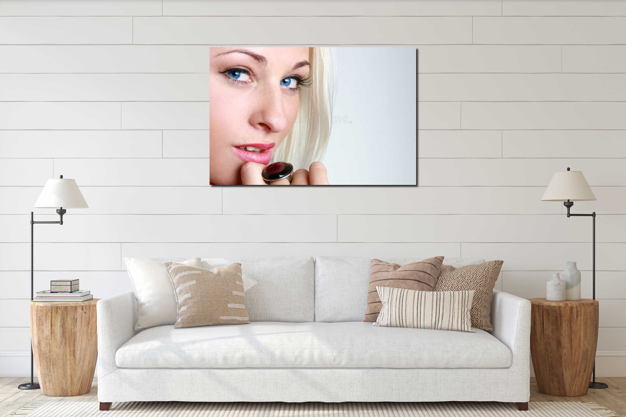 Canvas hanging interior mockup