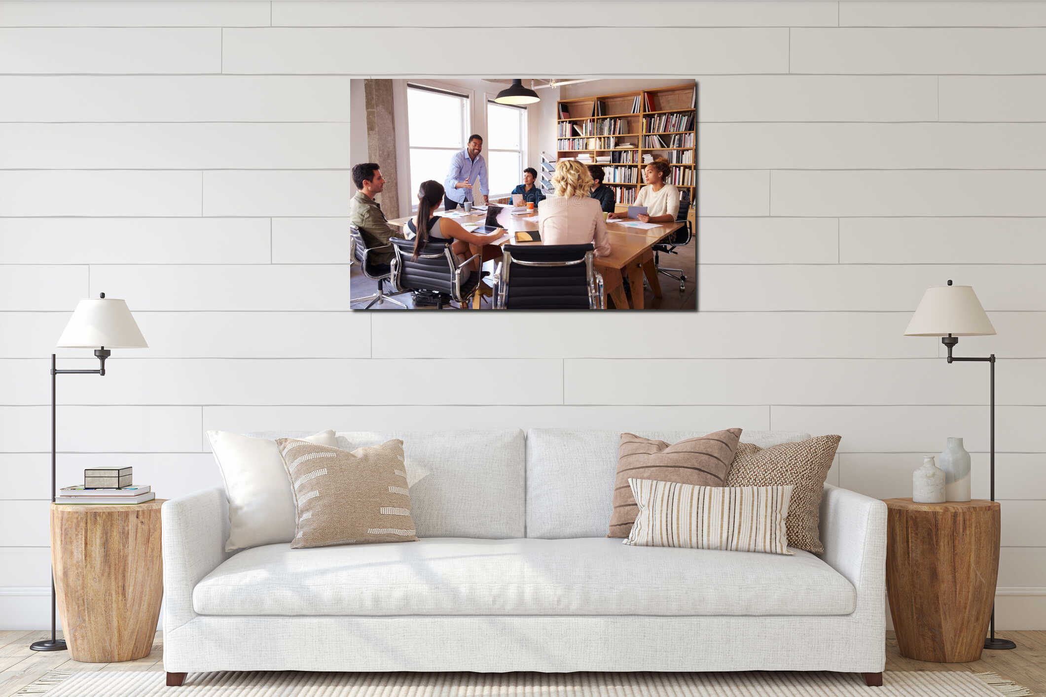 Canvas hanging interior mockup