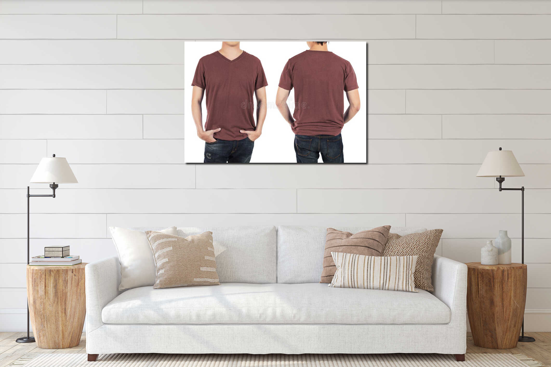 Canvas hanging interior mockup