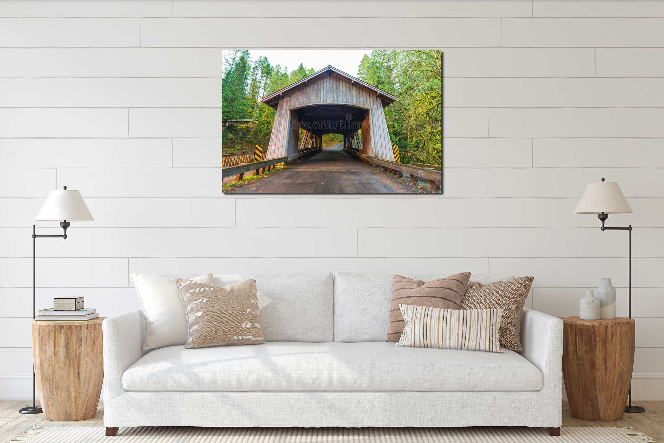Canvas hanging interior mockup