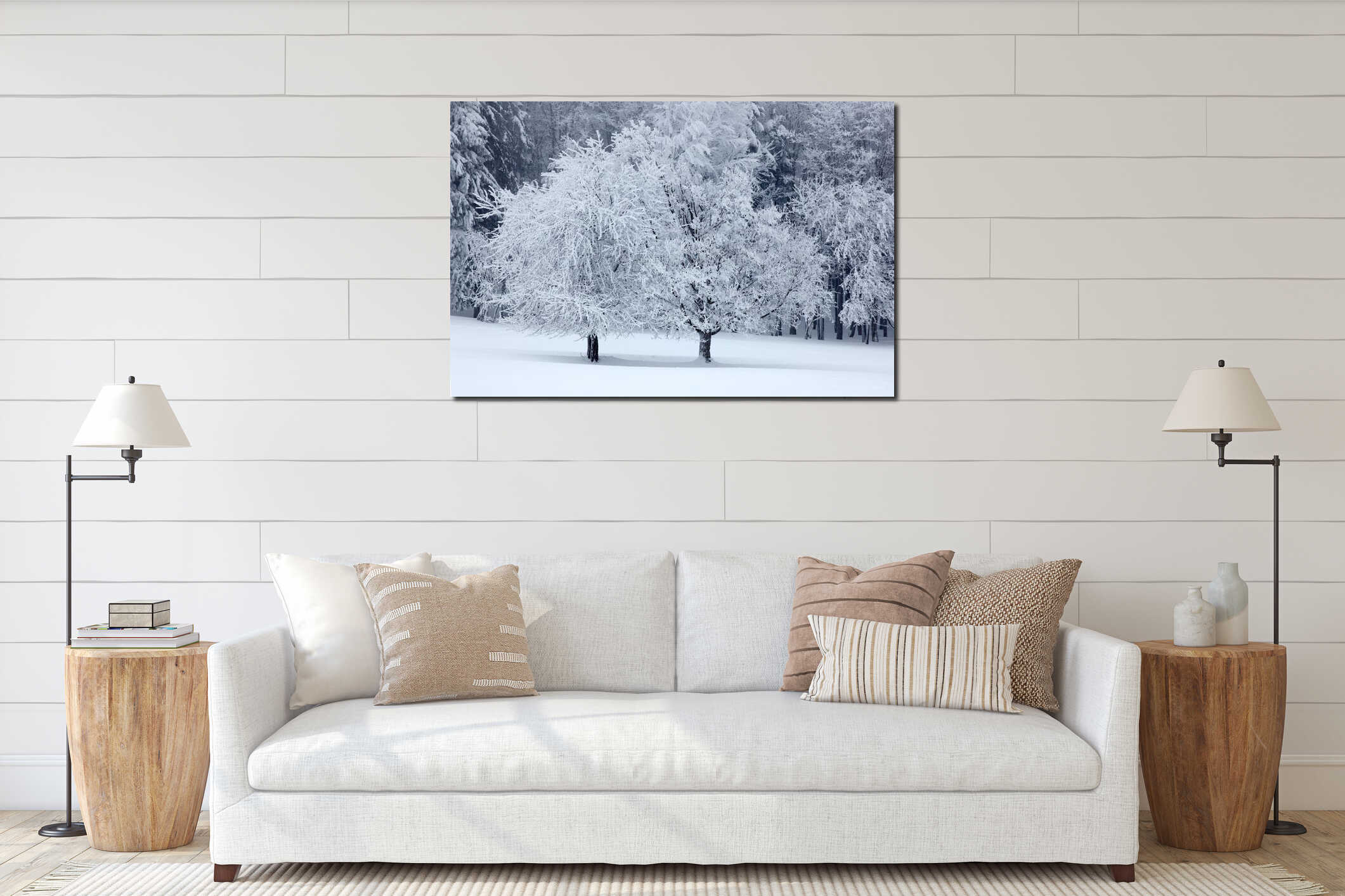 Canvas hanging interior mockup