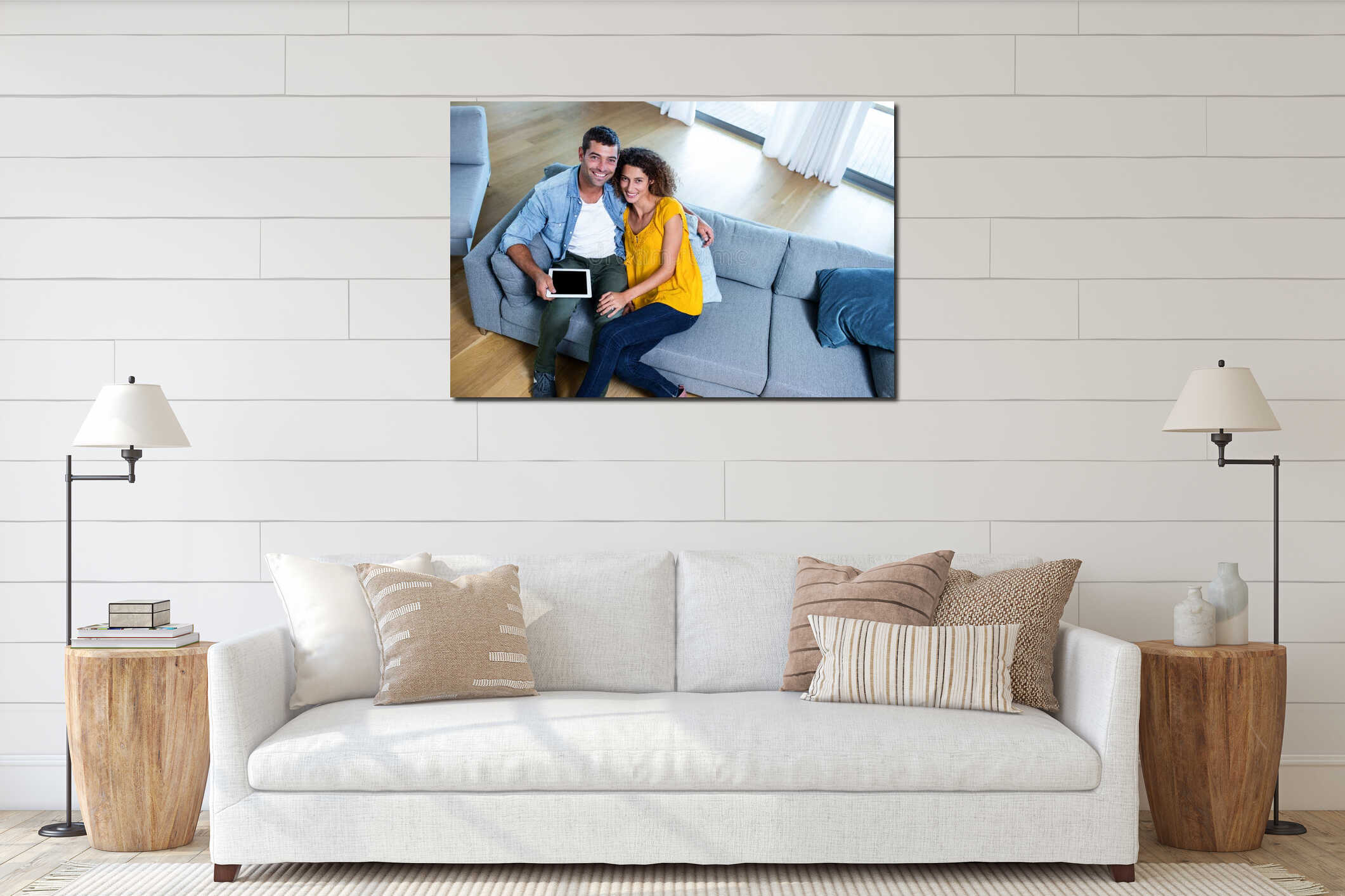 Canvas hanging interior mockup