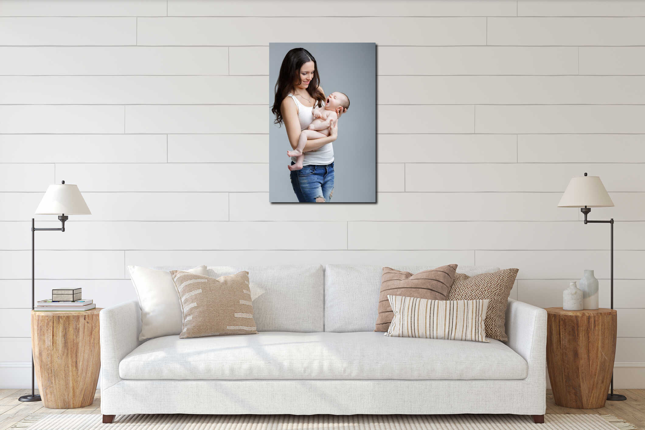 Canvas hanging interior mockup