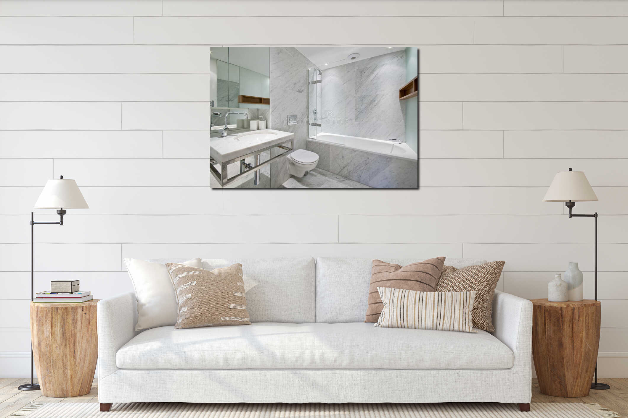 Canvas hanging interior mockup